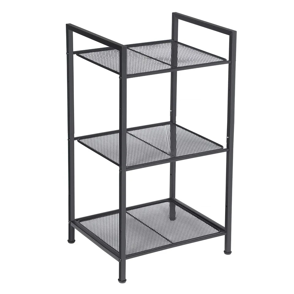 Songmics BSC33BK scaffale 3 ripiani nero 38x30x72 cm rete