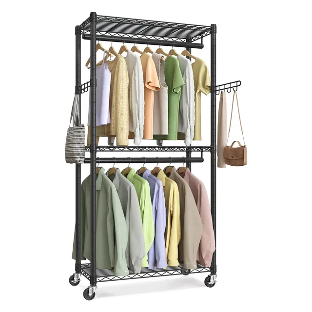 Songmics stender appendiabiti con ruote heavy-duty salvaspazio