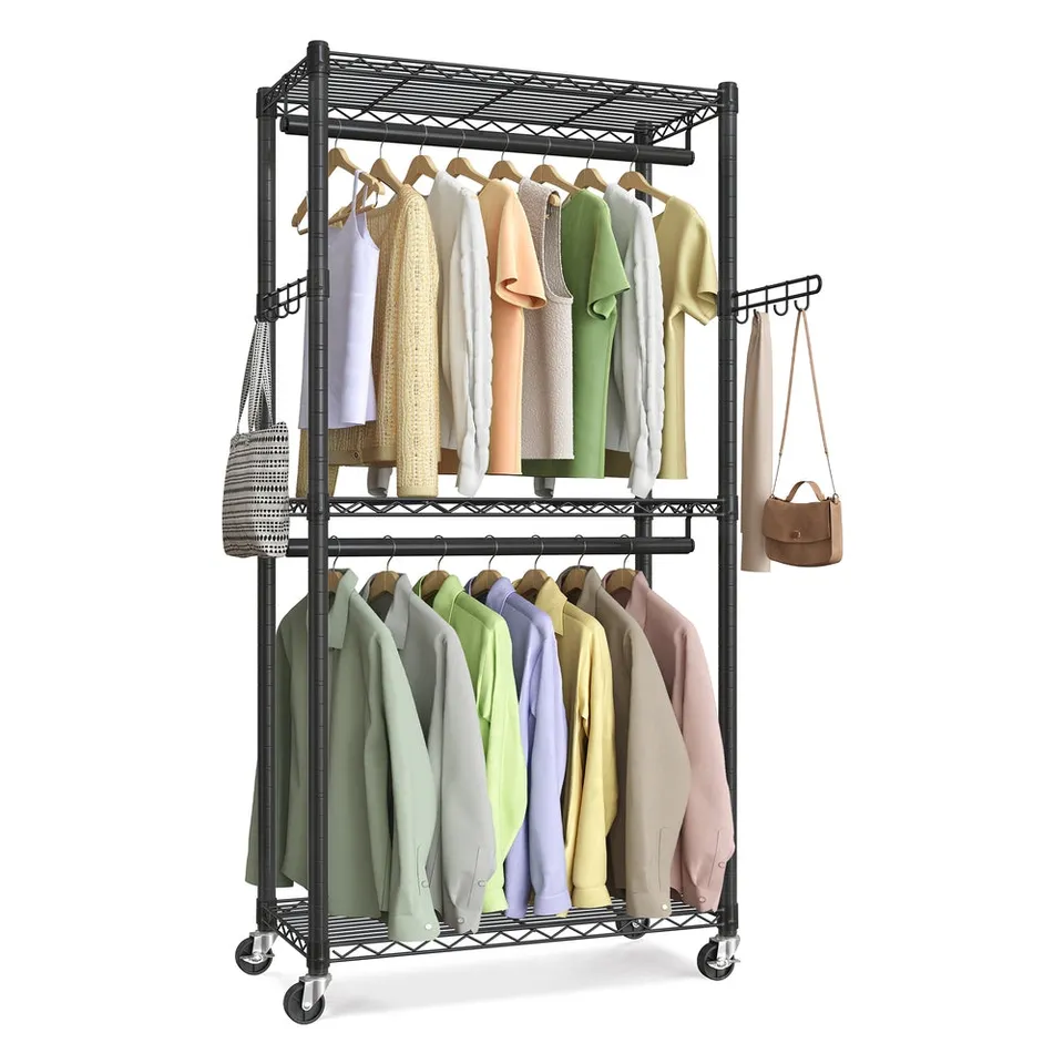 Songmics stender appendiabiti con ruote heavy-duty salvaspazio