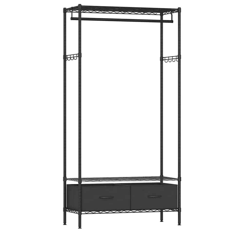 Songmics LGR411B02 guardaroba metallo nero 90x180 cm salvaspazio