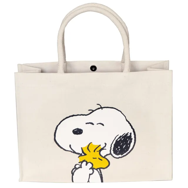 Kanguru Snoopy Woodstock borsa tote cotone shopper capiente