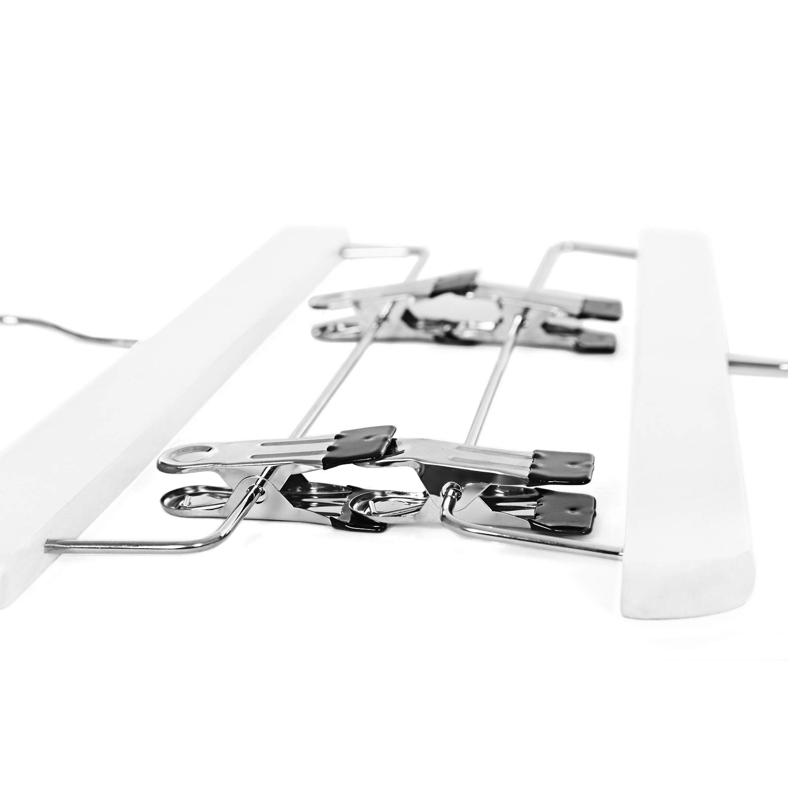 Songmics CRW008WT Set 8 Grucce Legno Bianche 35,5 cm con Clip