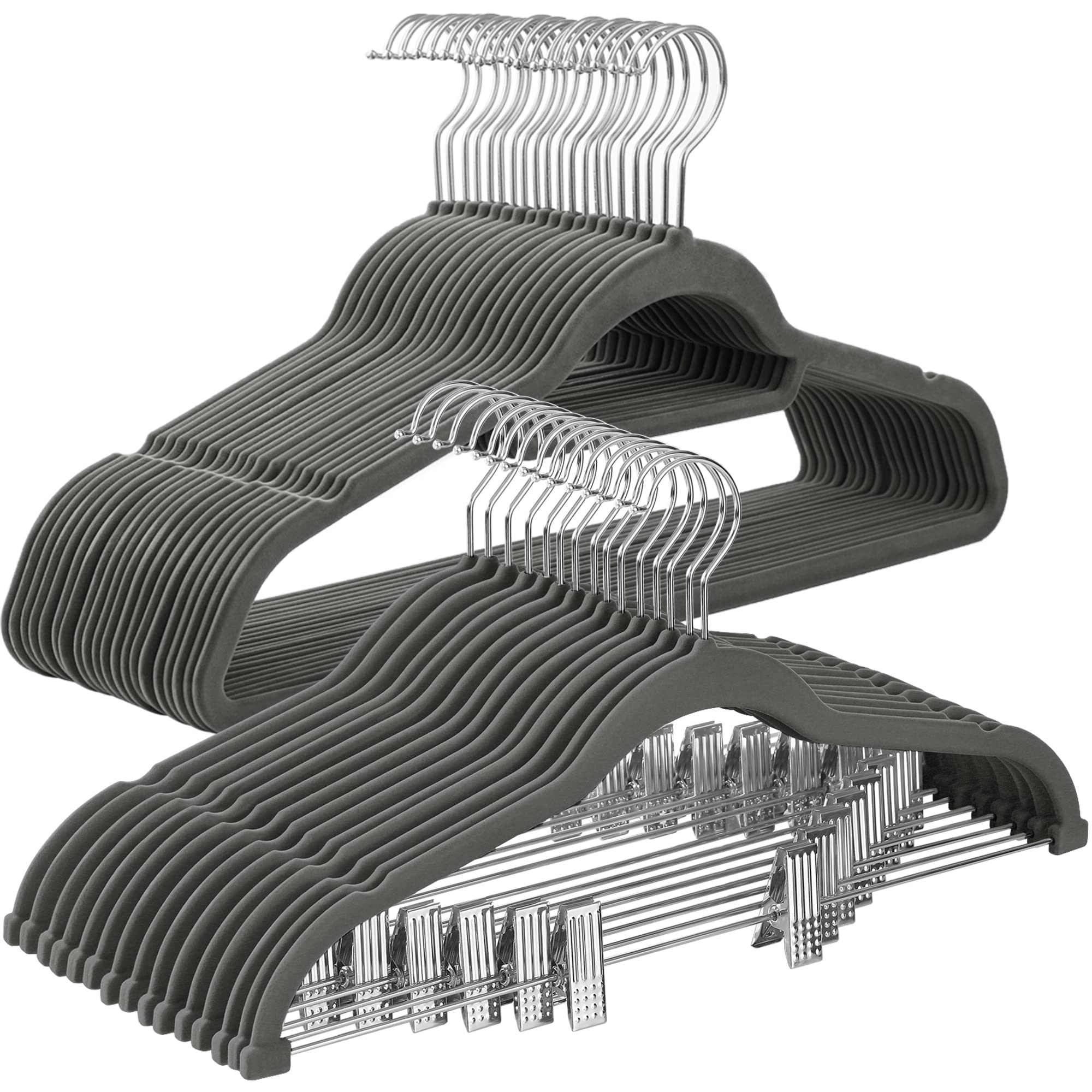 Songmics set grucce velluto grigio con pinze 32 pezzi