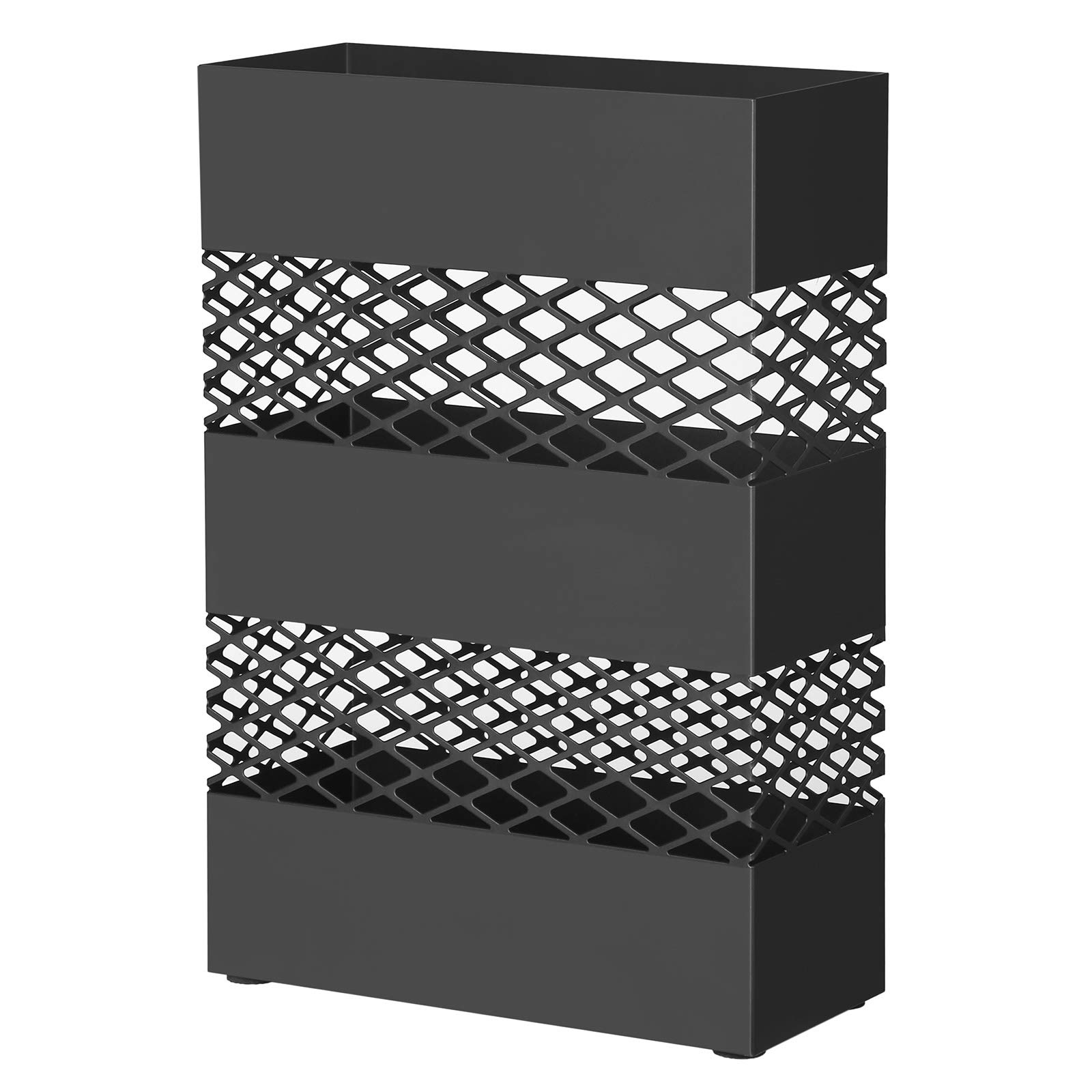 Songmics LUC02BK portaombrelli metallo nero 28x12x41 cm