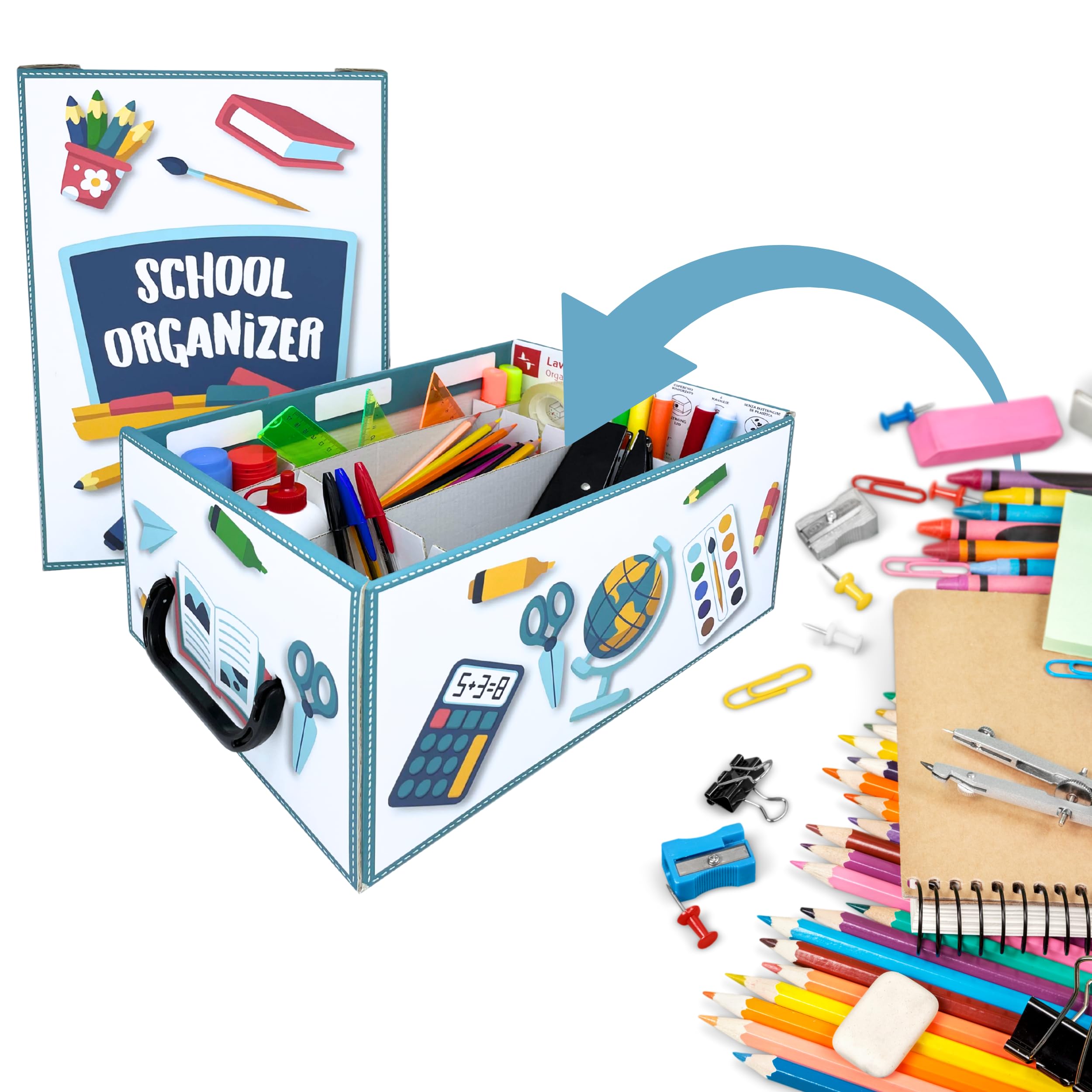 Lavatelli Back to School Organizer Scuola 32x22,5x15 cm A4