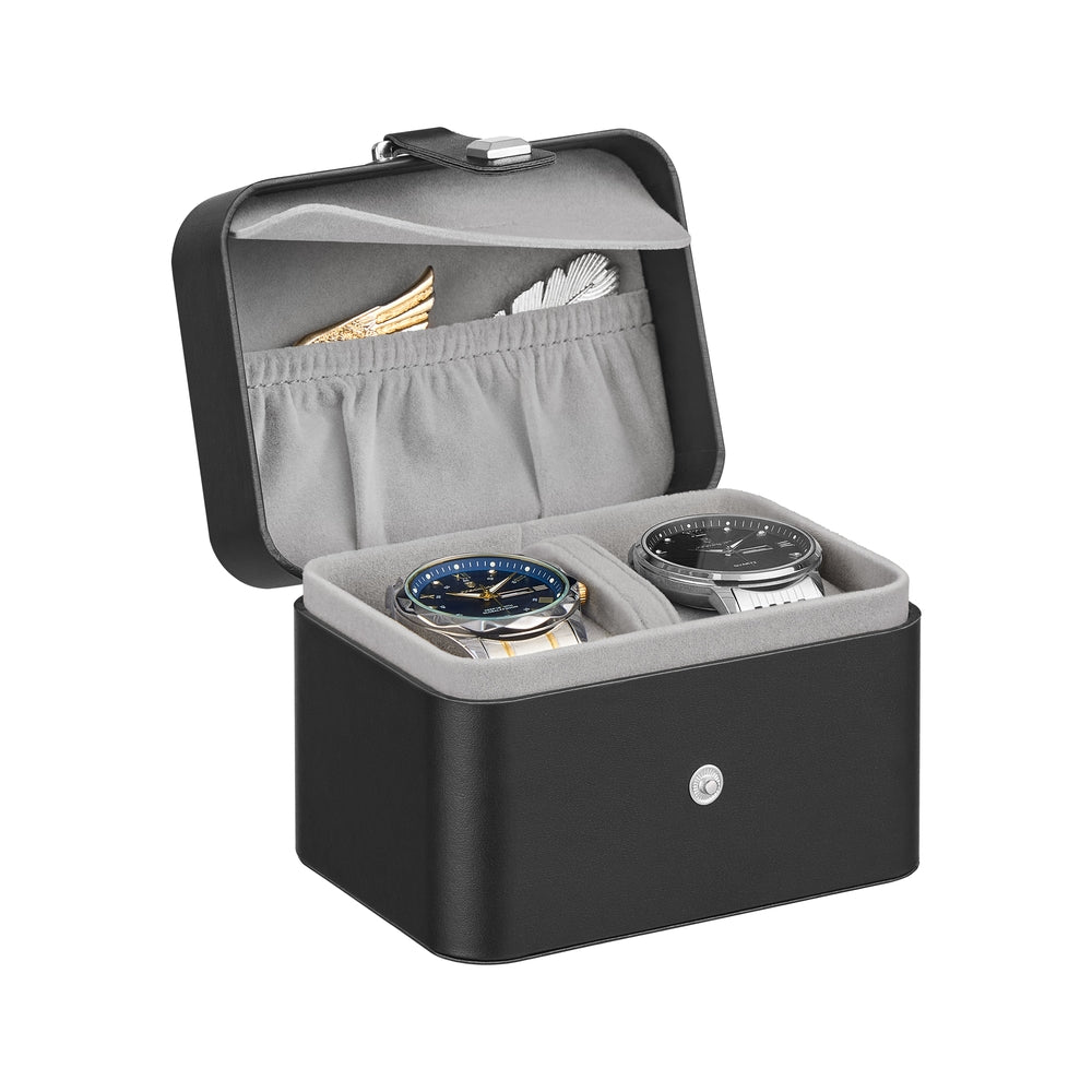 Songmics UJWB029GD01 porta orologi da viaggio 2 posti nero