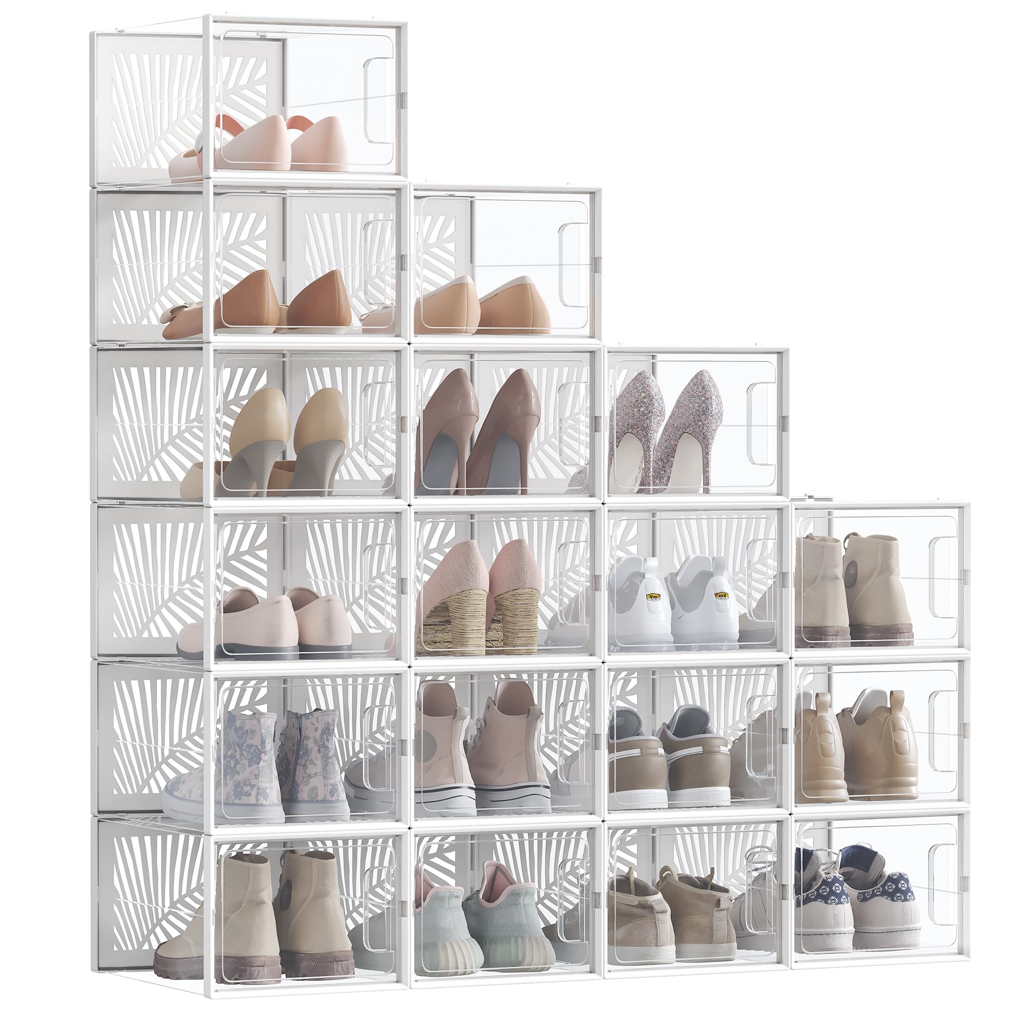 Songmics scatole scarpe trasparenti 18 pezzi fino al 46