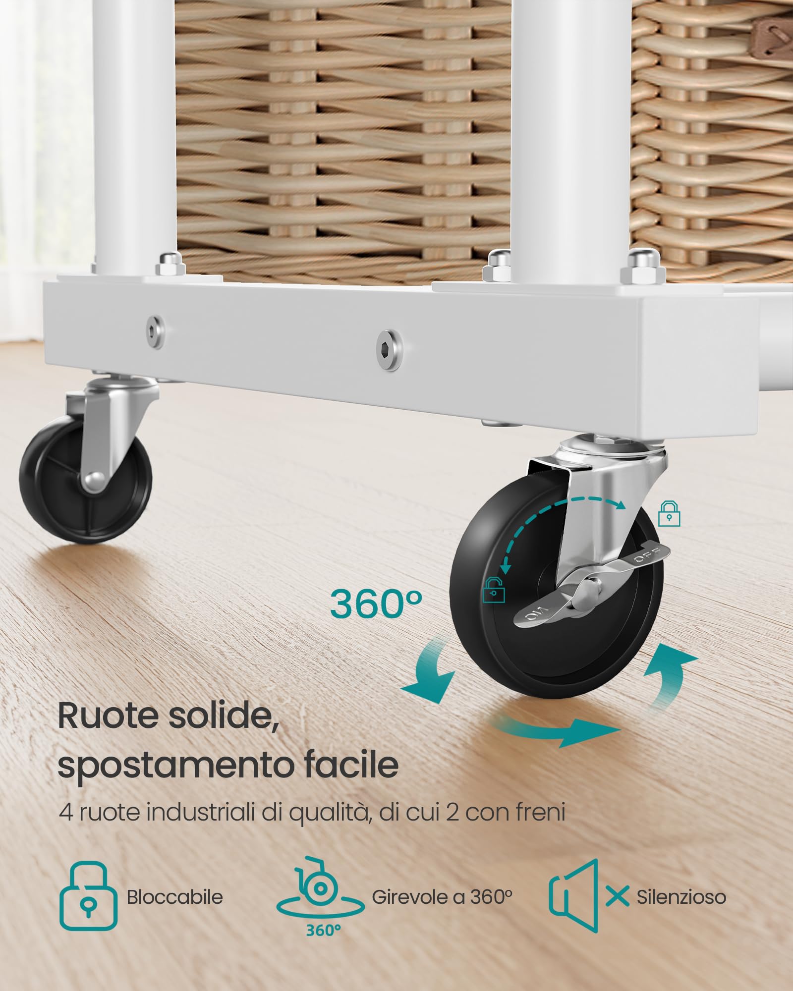 Songmics HSR017WG01 Stand Appendiabiti Bianco 38x110x141 cm