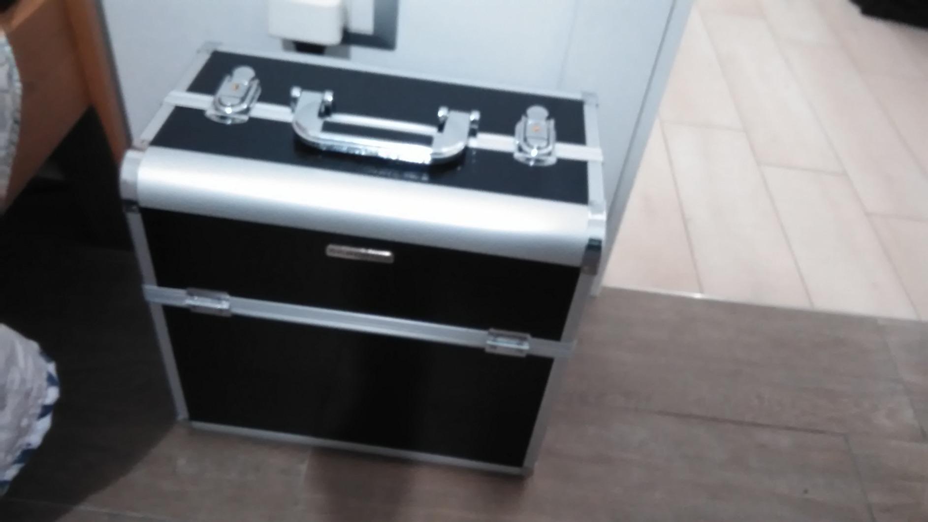 Songmics Grand Beauty Case valigetta trucchi 36,5x22x35 con specchio