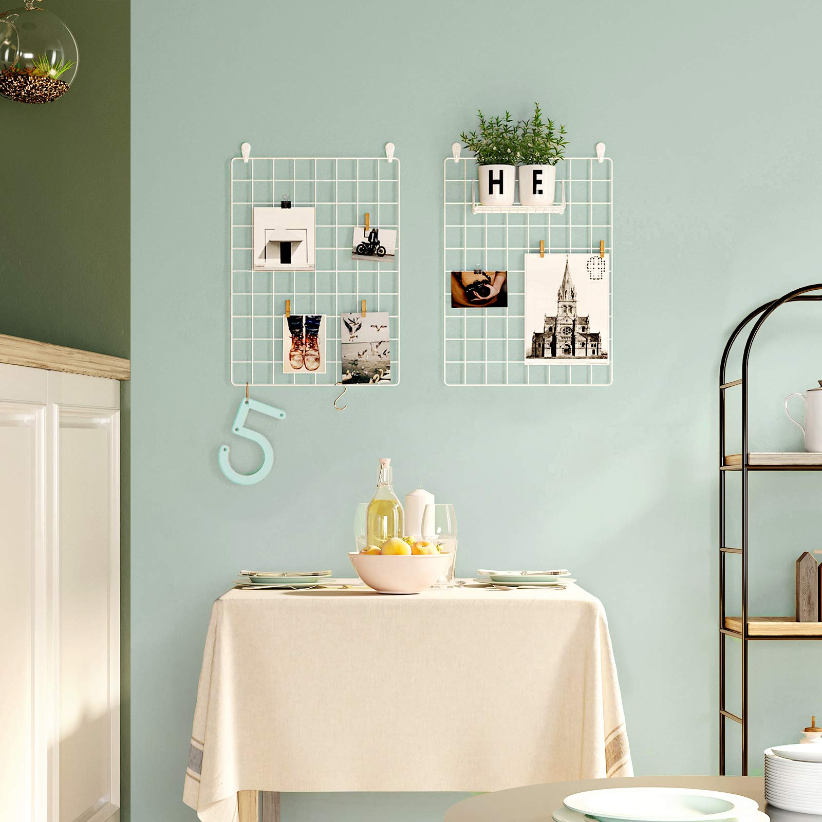Songmics LPP01W Griglia Parete Set 2 Bianco Foto