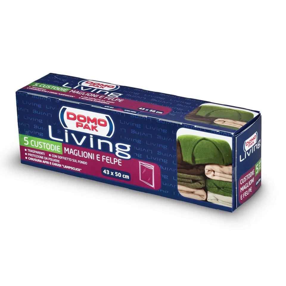 Domo Pak sacchetti antipolvere 43x50 5 pezzi con zip maglioni