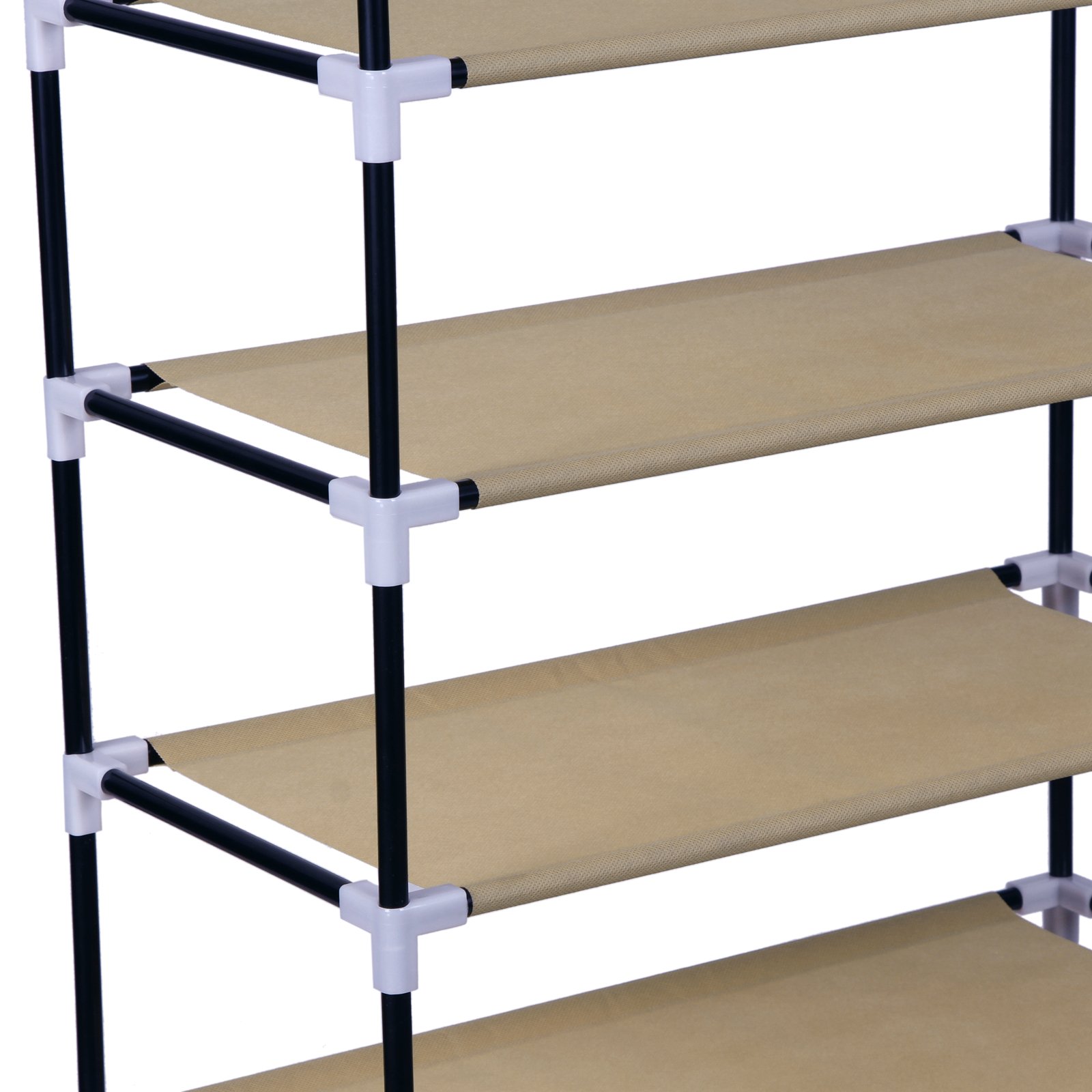 Songmics RXJ10K Scarpiera 10 Ripiani Caffè 160x58x28 cm