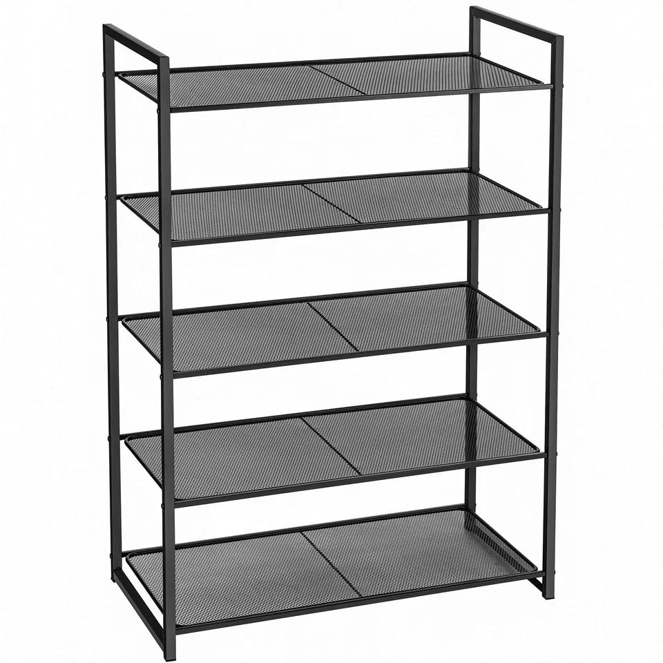 Songmics LMR085B01 Scarpiera 5 Ripiani Nera Impilabile