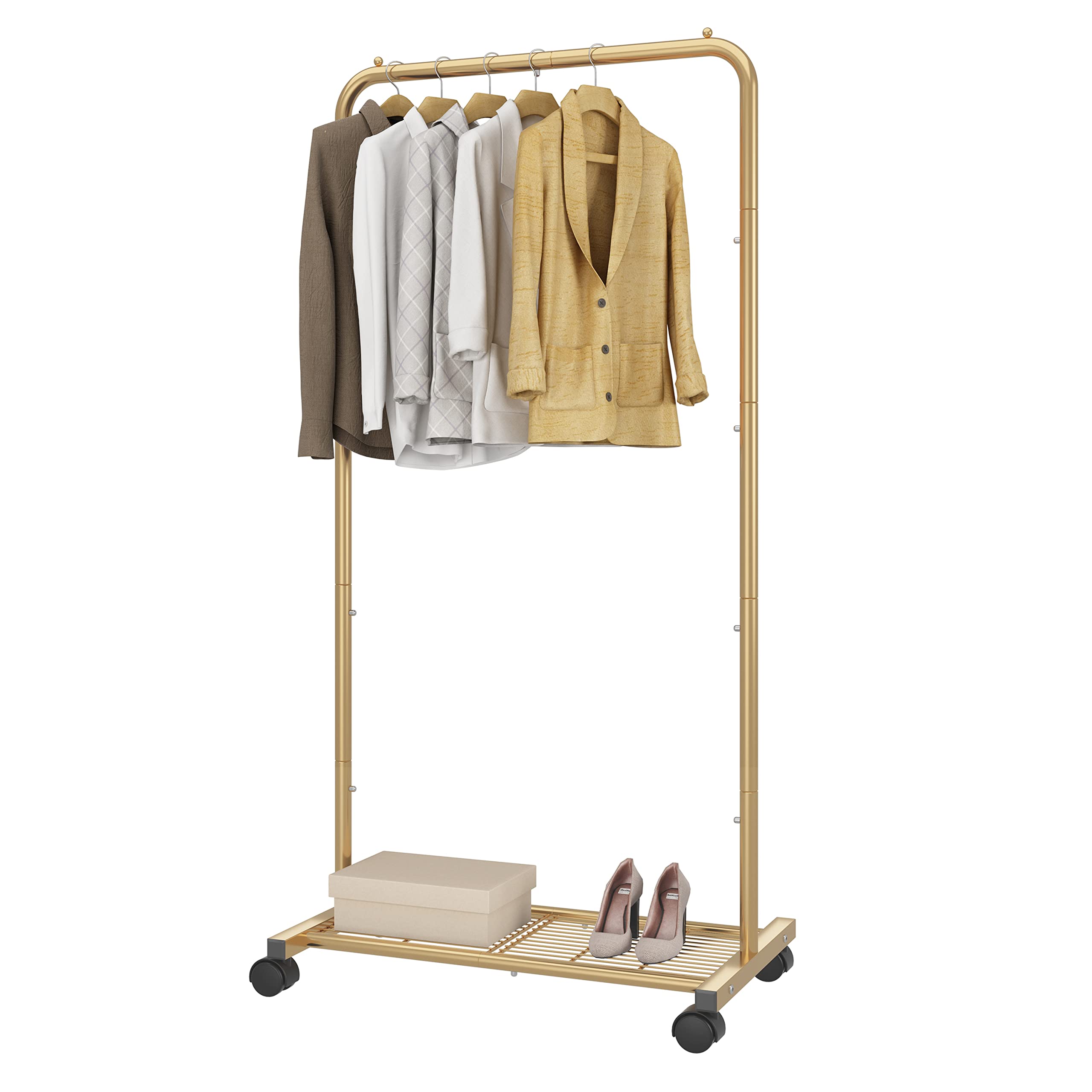 Simple Trending Standard stender appendiabiti oro con ruote