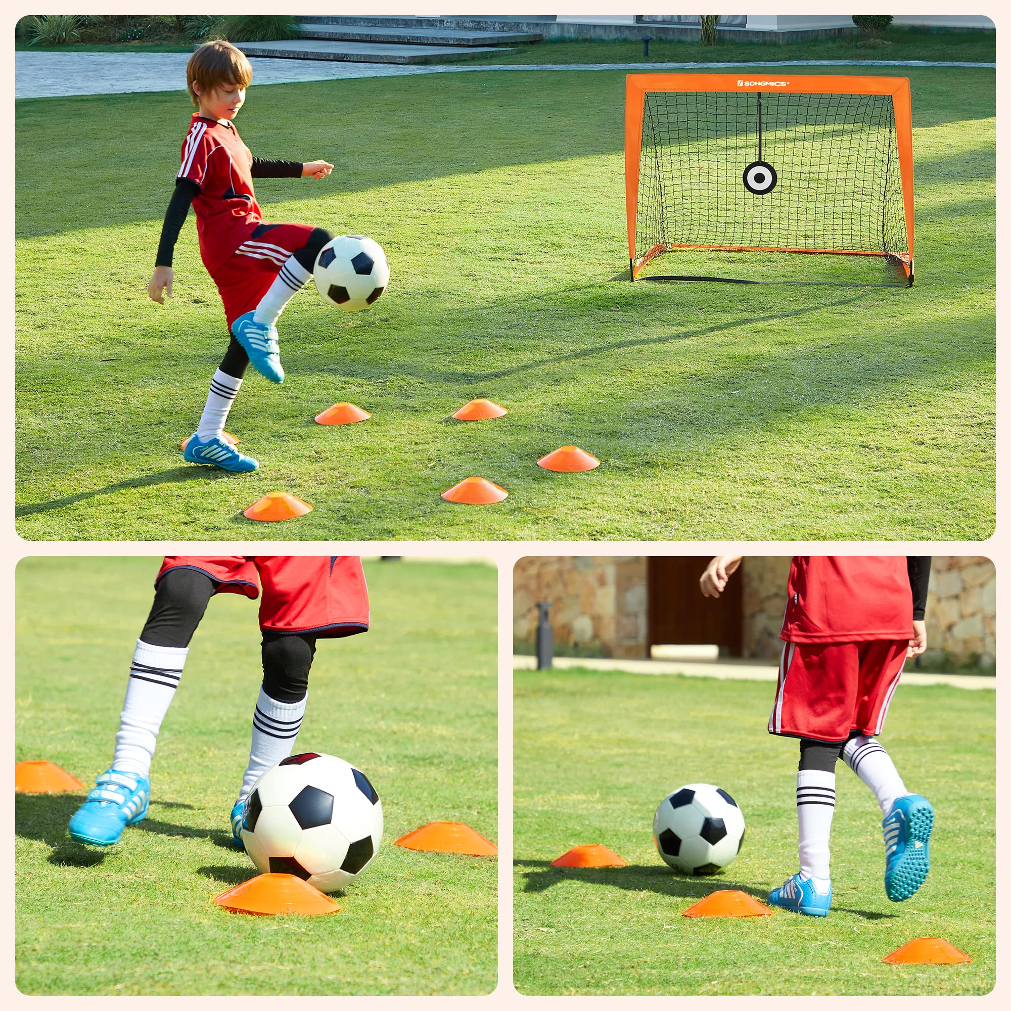 Songmics SZQ422 Porta Calcio Bambini Set 2 Arancione 120 cm