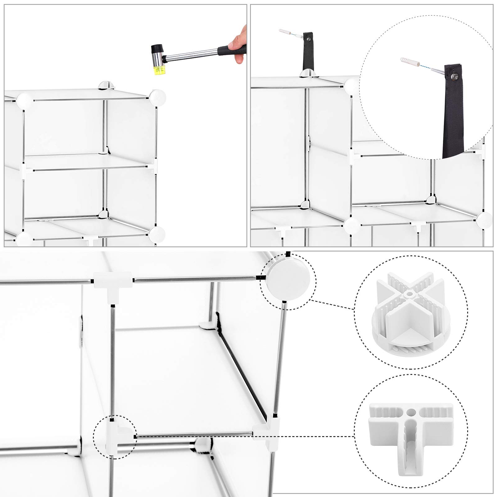 Songmics LPC601W scaffale a cubi bianco salvaspazio