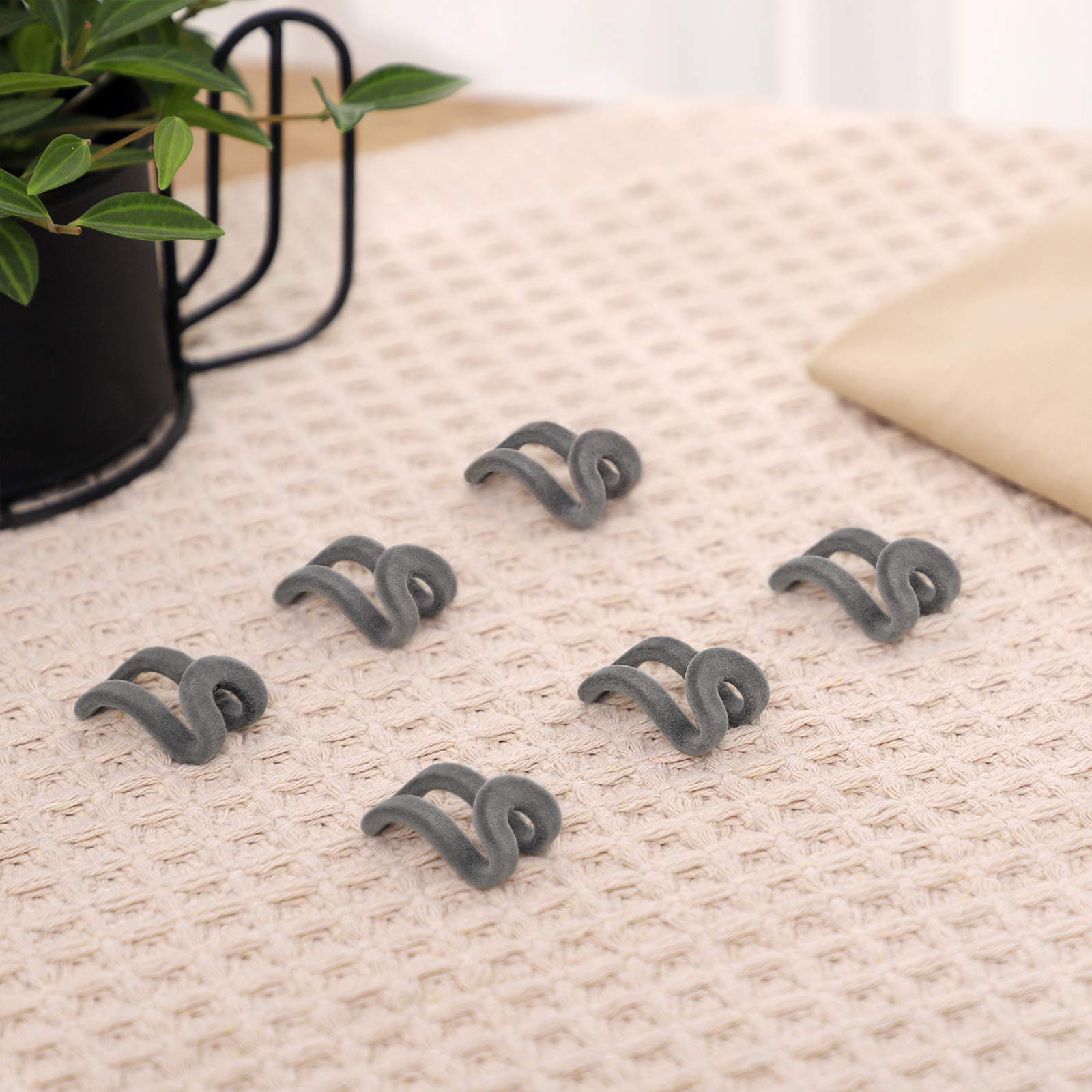 Songmics CRF61G mini ganci grucce velluto 30 pezzi grigio