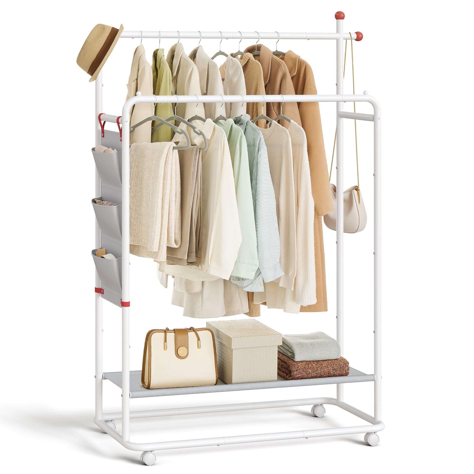 Songmics HSR170W01 stand appendiabiti bianco con ruote 30 kg