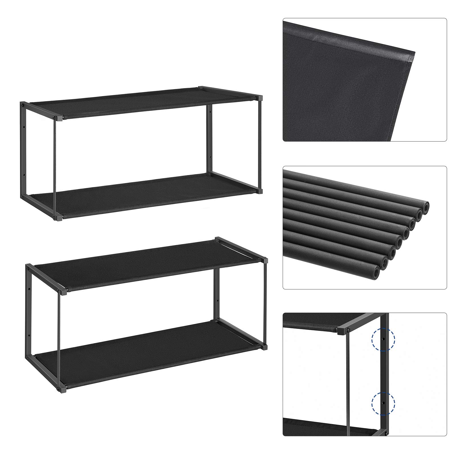 Songmics LSC22BK scarpiera parete 71x28x30 cm 2 pezzi