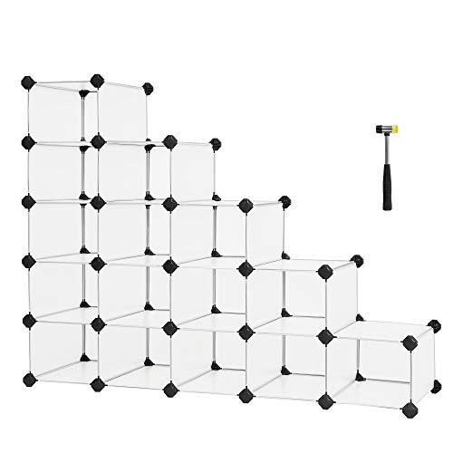 Songmics LPC445W02 Scarpiera 15 Cubi Bianco Componibile