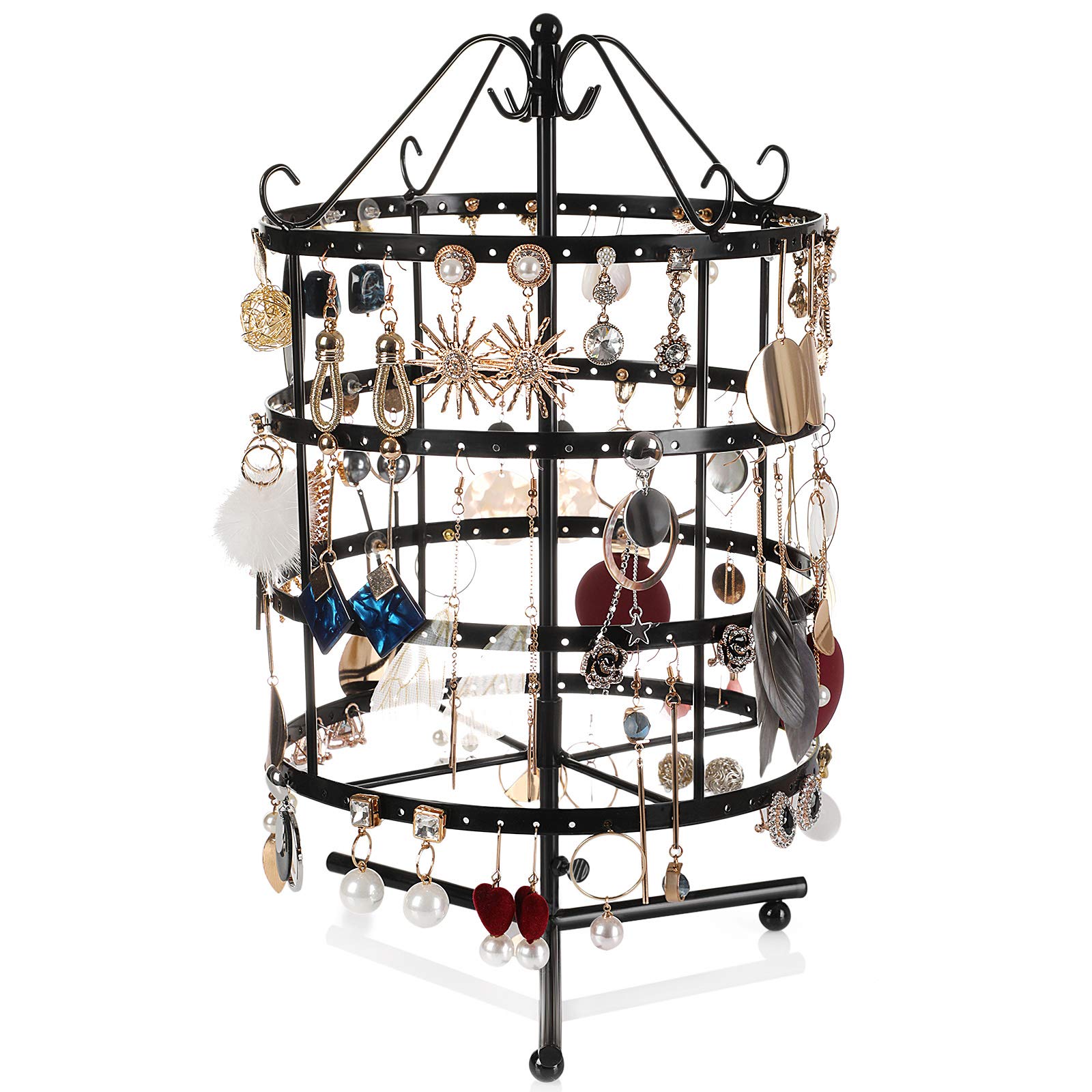 Songmics JDS012B espositore orecchini girevole nero 96 paia