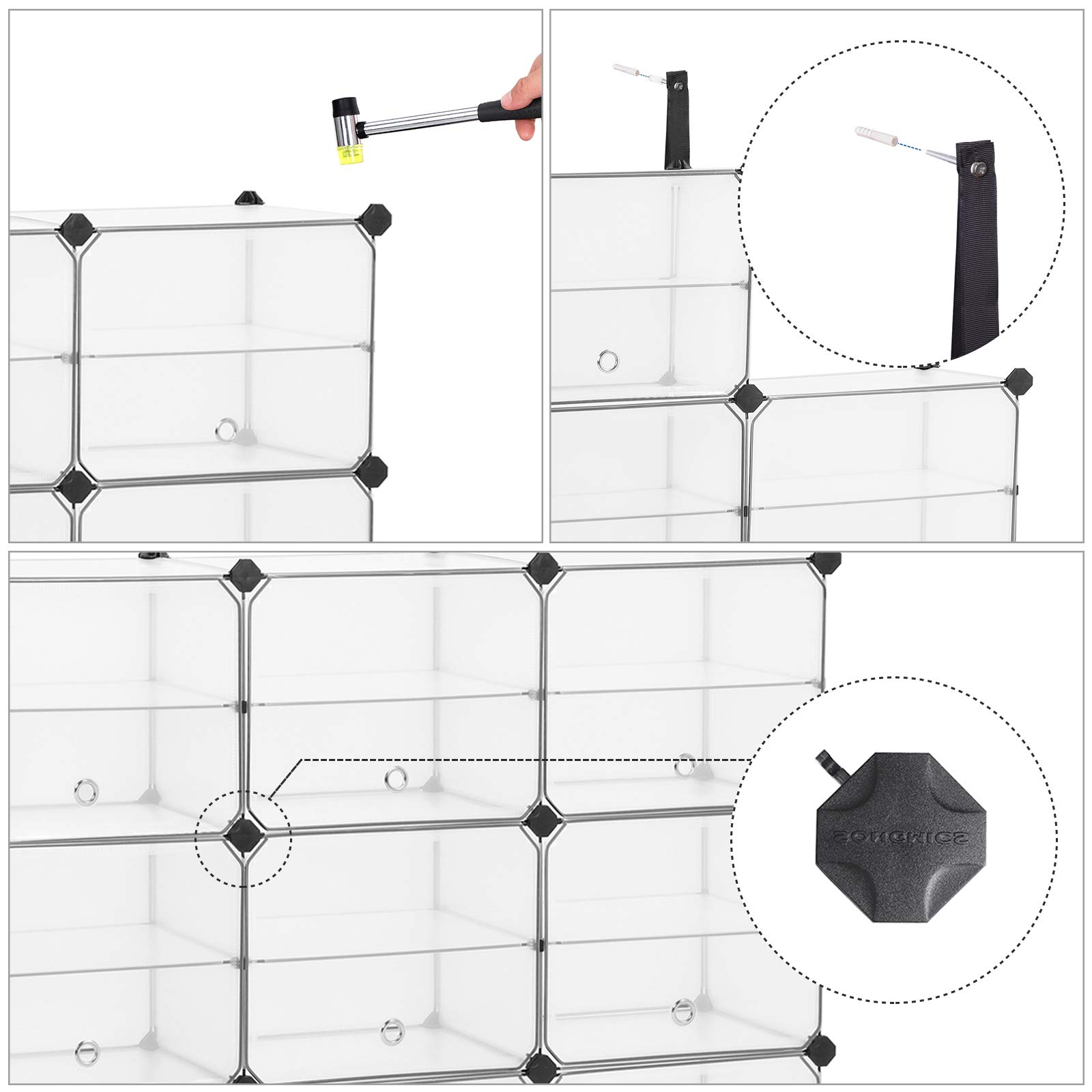 Songmics LPC502W cubi con ante bianco scarpiera guardaroba