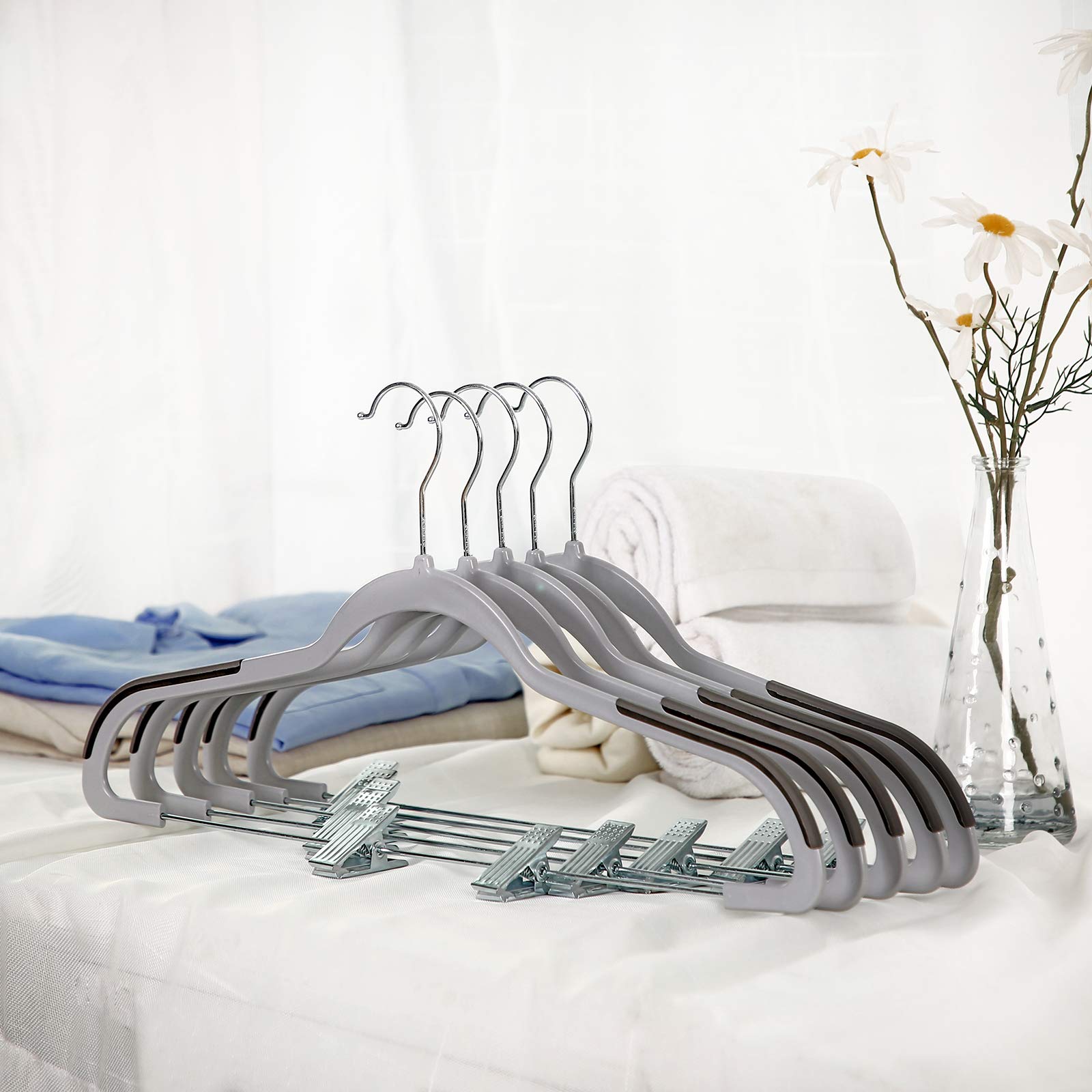 Songmics CRP01G-12 Grucce Pantaloni Set 12 Pezzi Grigio