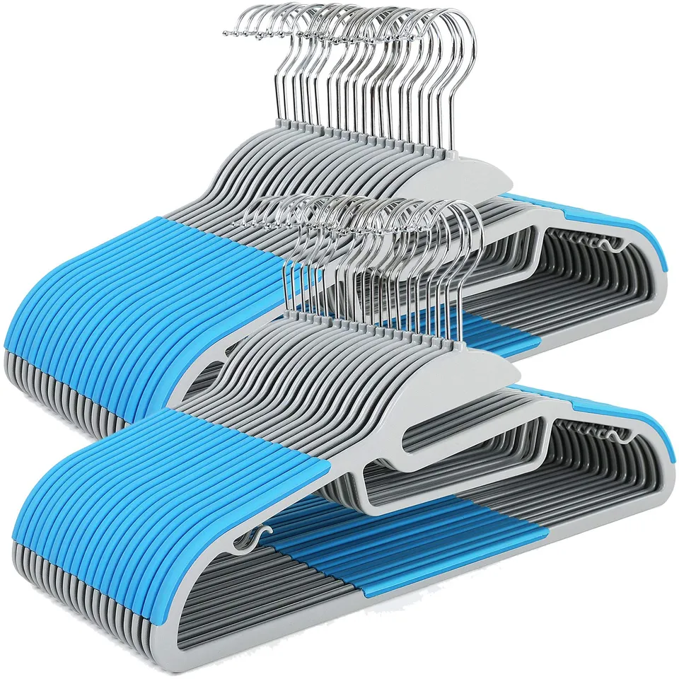 SONGMICS CRP41Q-50 grucce plastica 50 pezzi blu grigio collo stretto