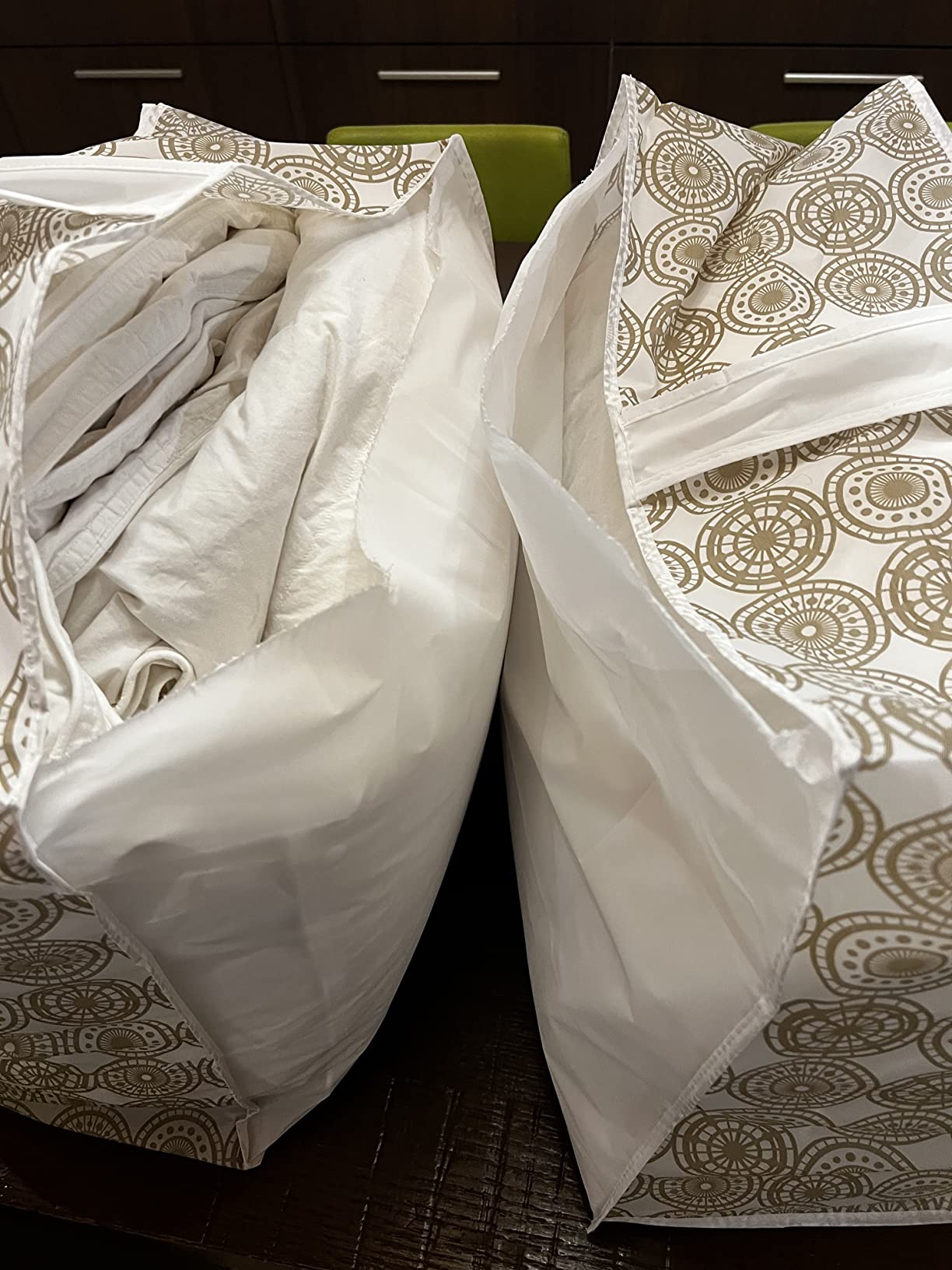 Domo Pak Ella Beige Large custodia coperte 45x55x25 cm maniglia