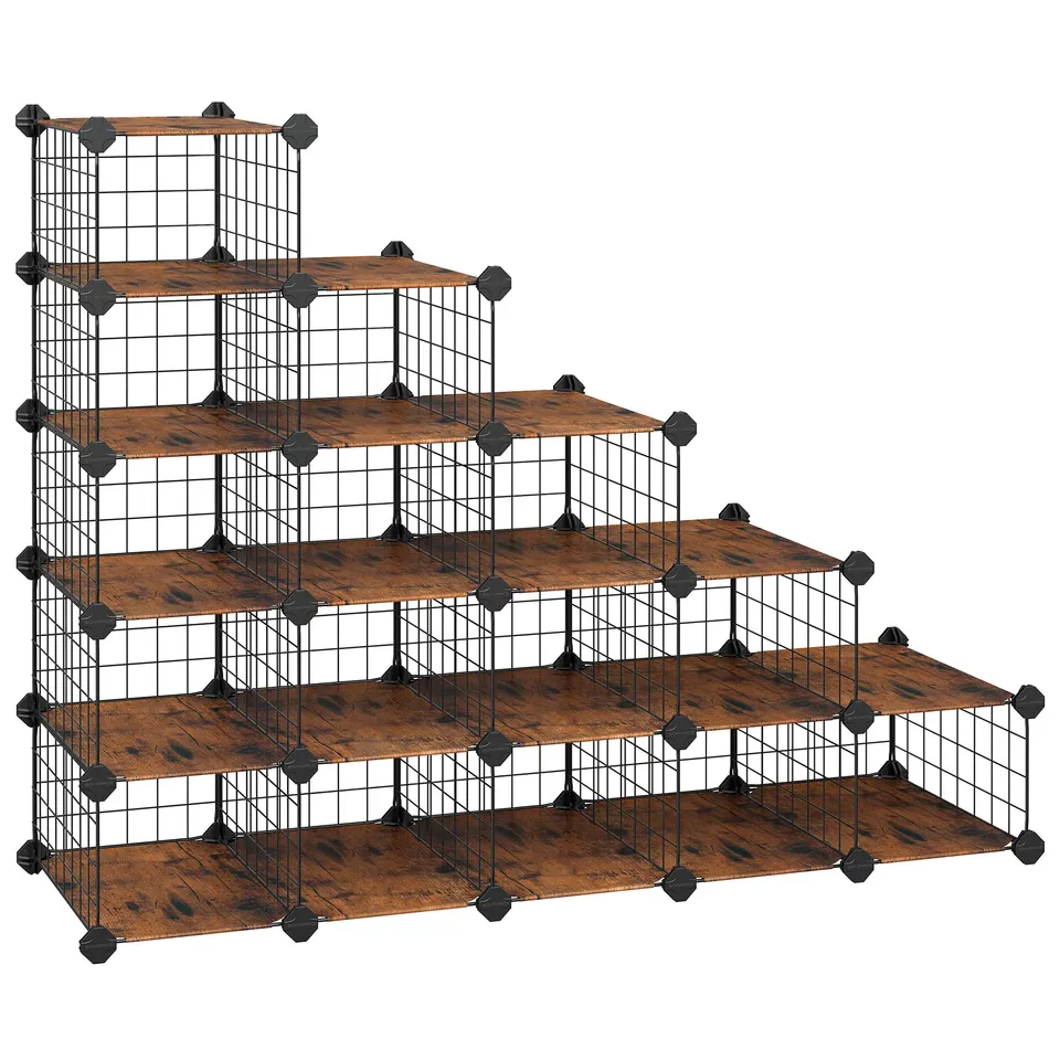 Songmics LPM404A01 scarpiera modulare 15 scomparti marrone