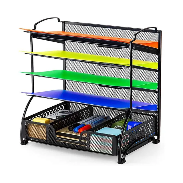 Simple Trending 5-Trays portadocumenti scrivania nero 5 vaschette