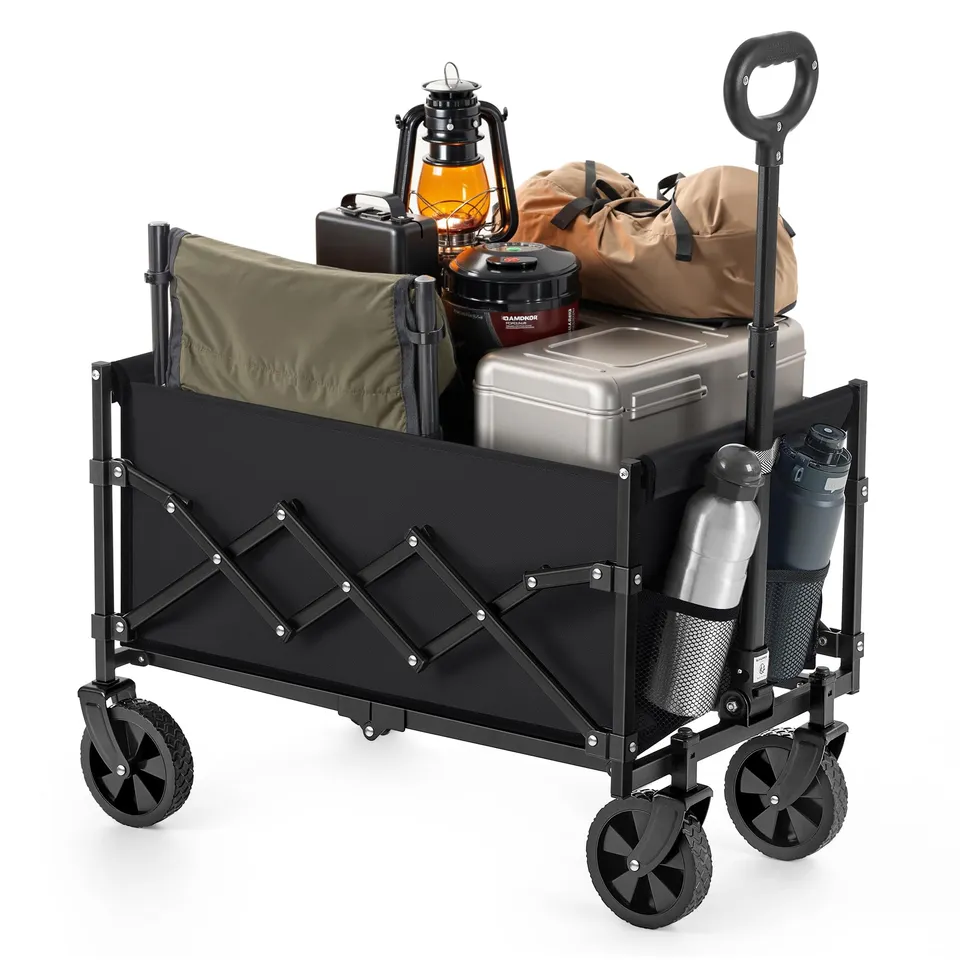 Songmics GFW909B01 carrello pieghevole 90 L nero portata 180 kg