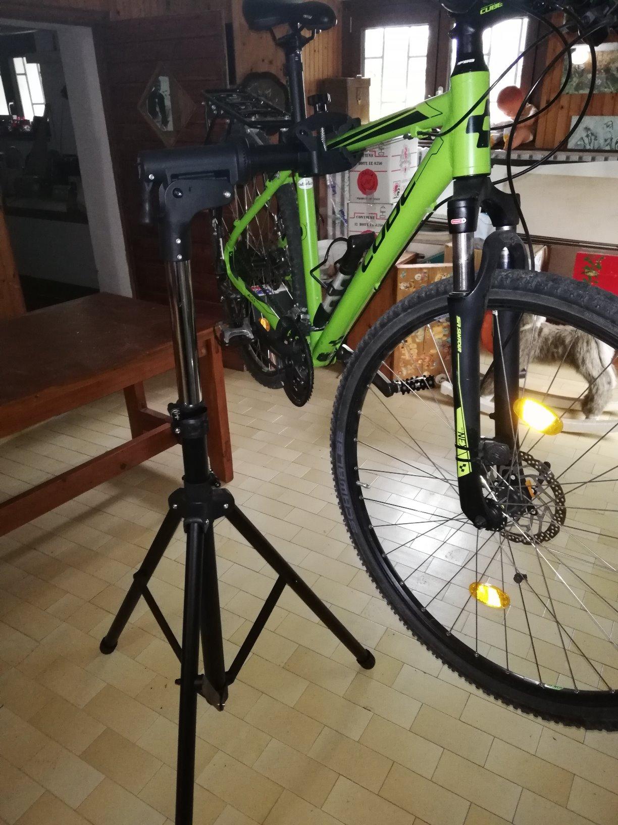 Songmics cavalletto bici riparazione regolabile con vassoio