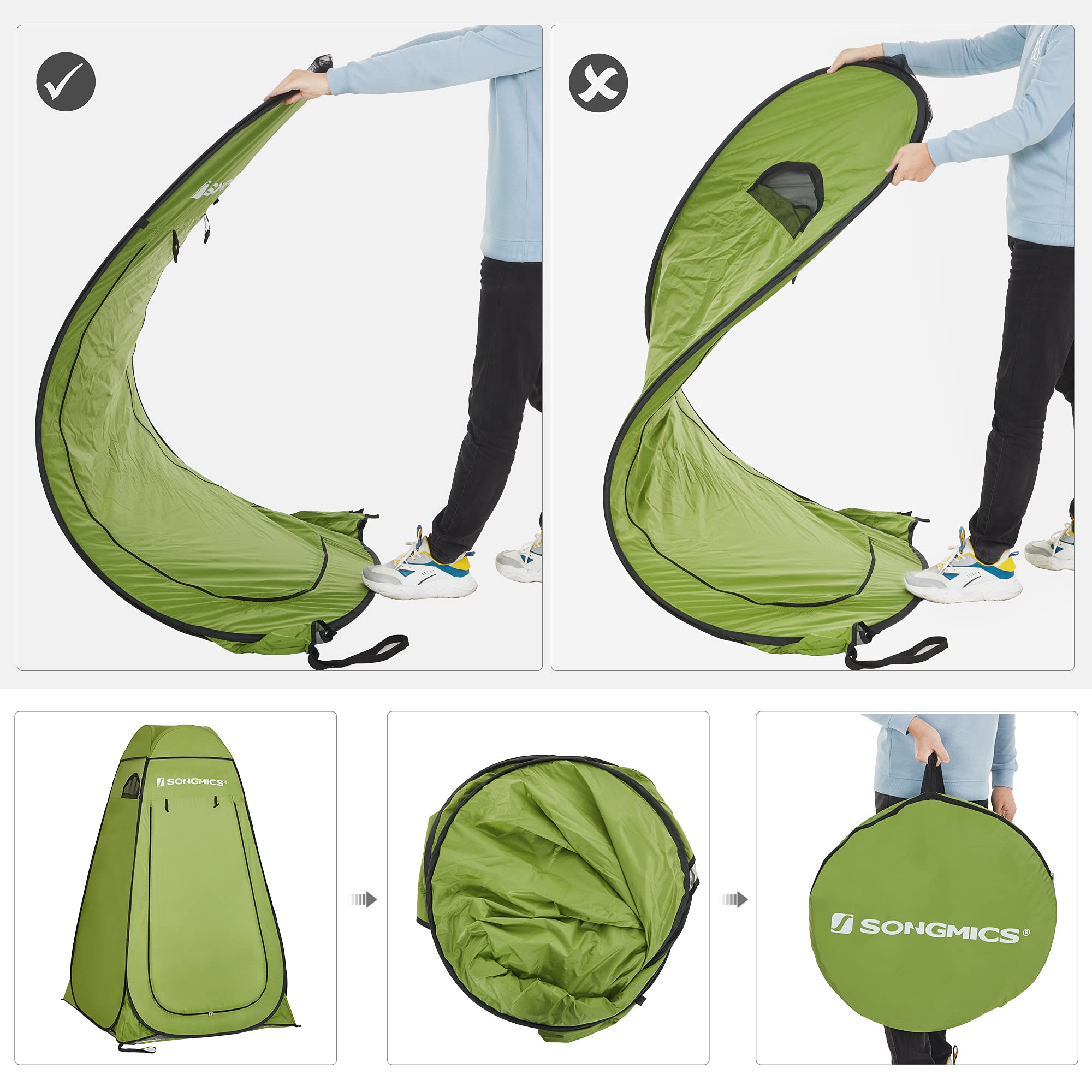 Songmics GPT001C01 tenda doccia campeggio verde 120x120x190 cm