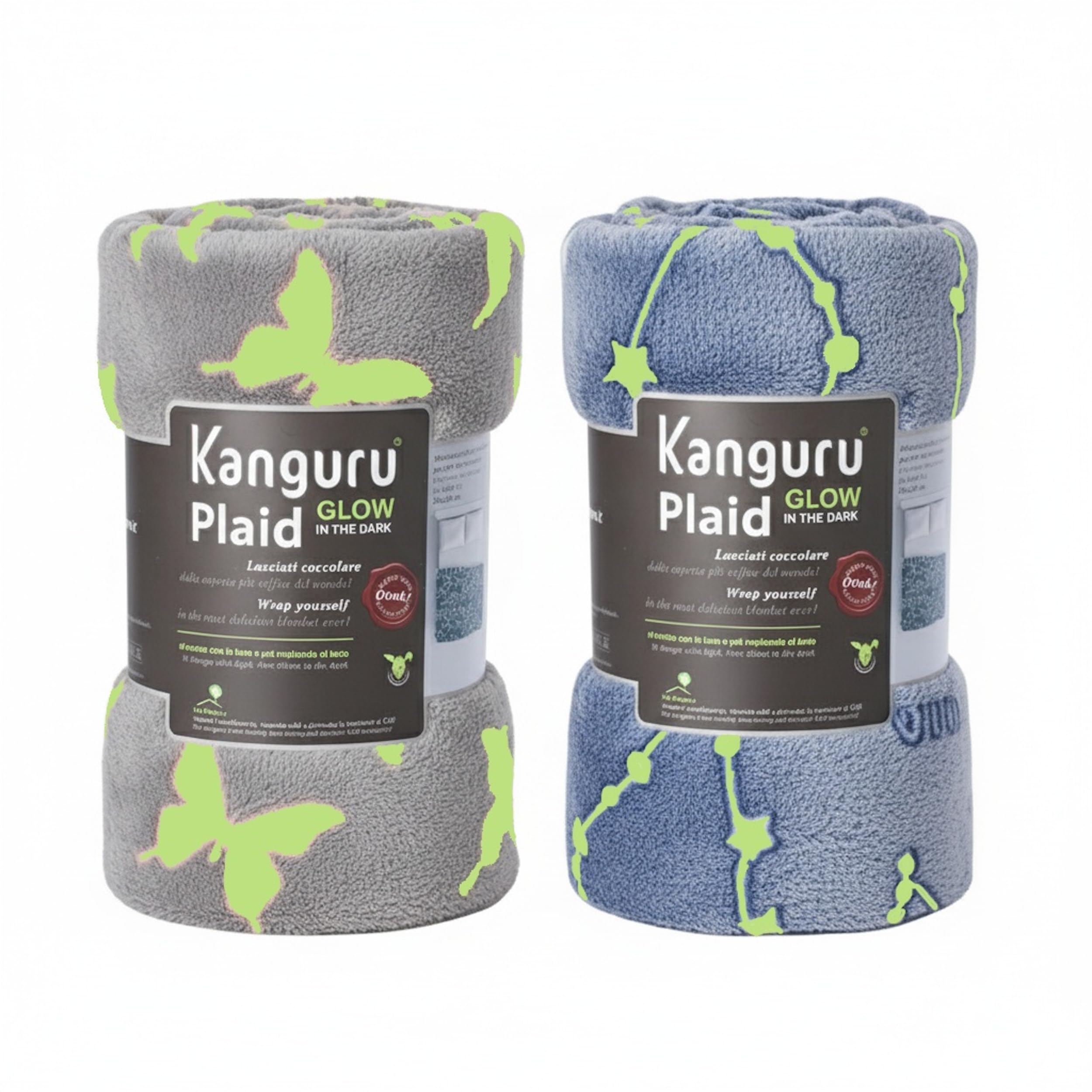 Lavatelli Kanguru Pigiama Party Kit Plaid 130x150 cm 2 Pezzi
