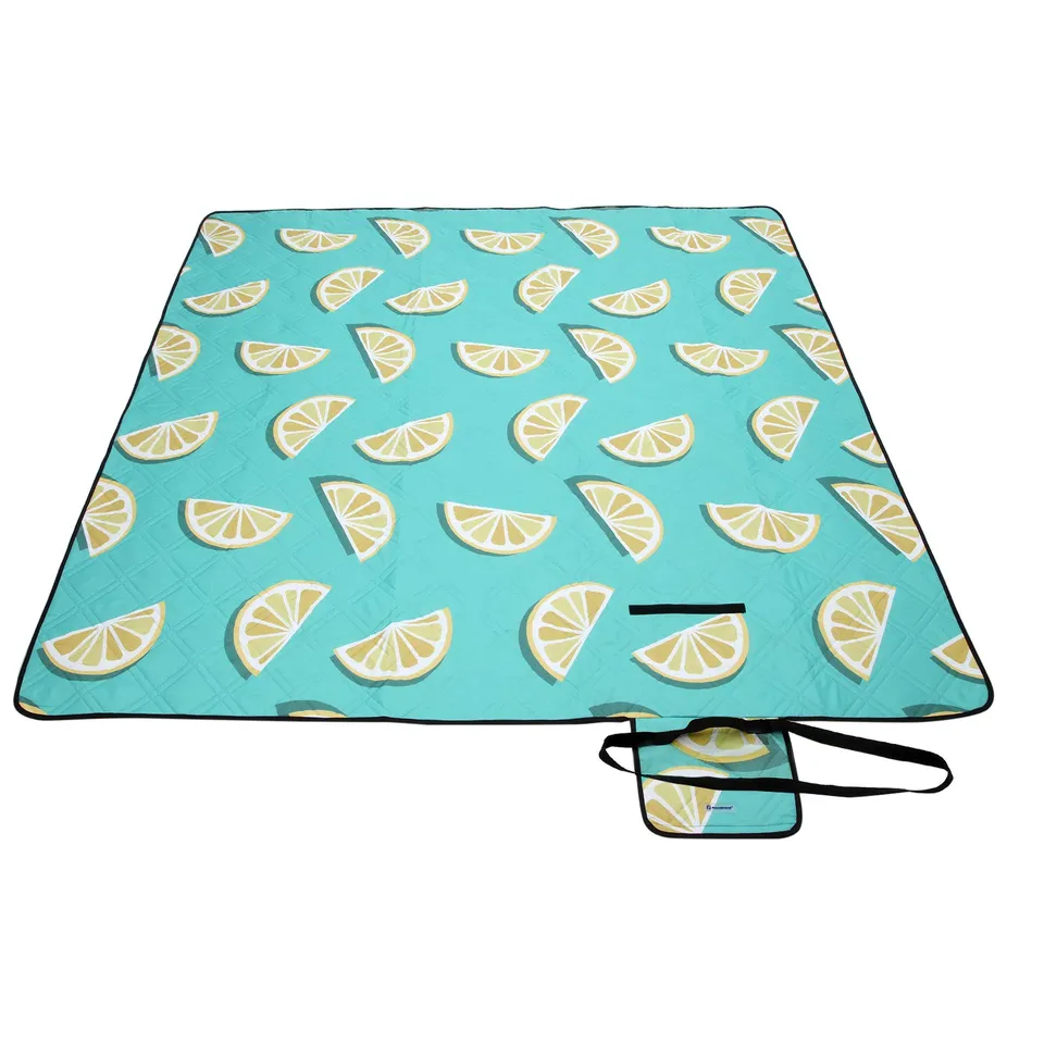 Songmics GCM87YJ coperta picnic limone 200x200 cm impermeabile