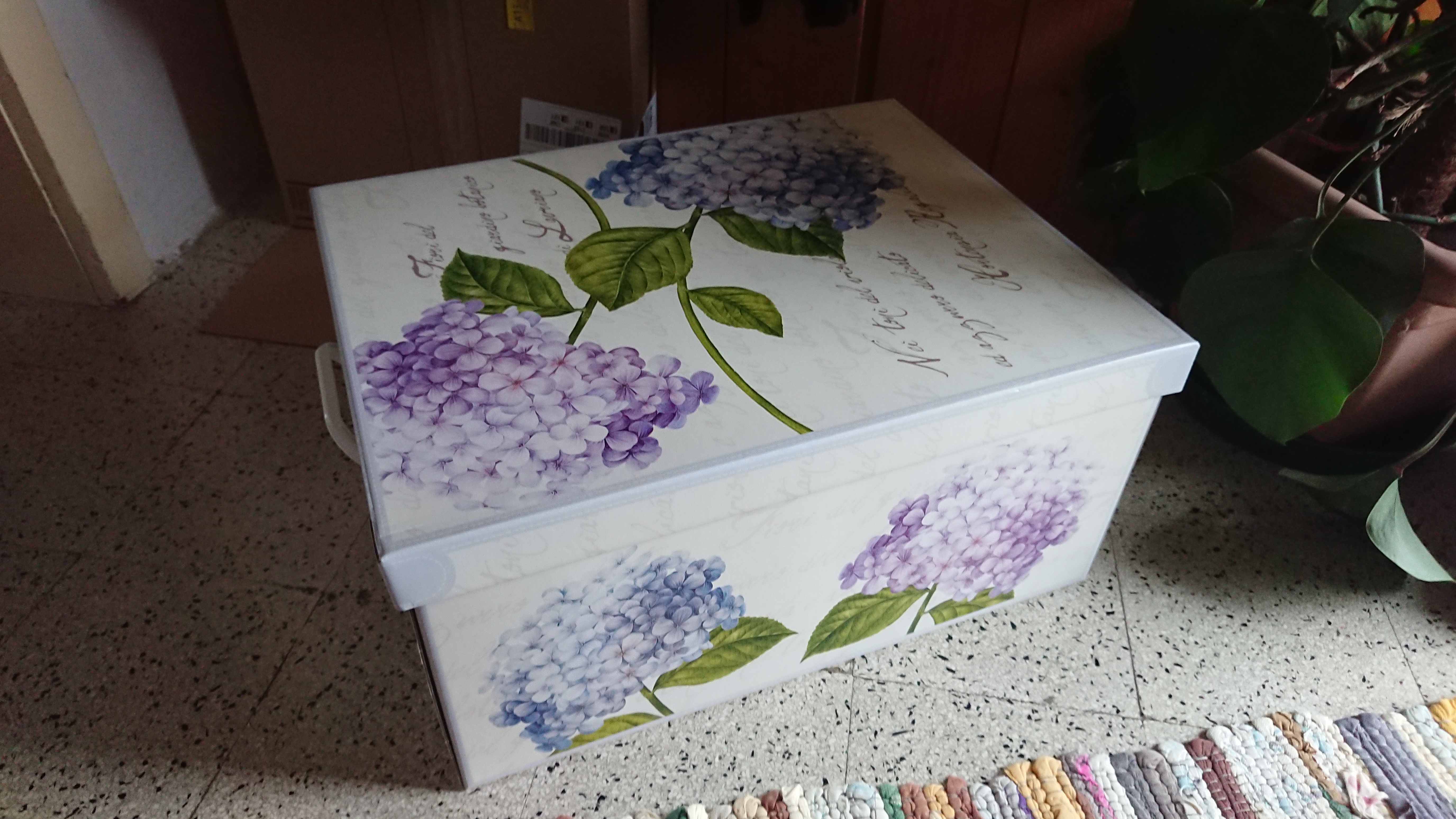 Lavatelli scatola portabiancheria ortensie 50x39x24 cm