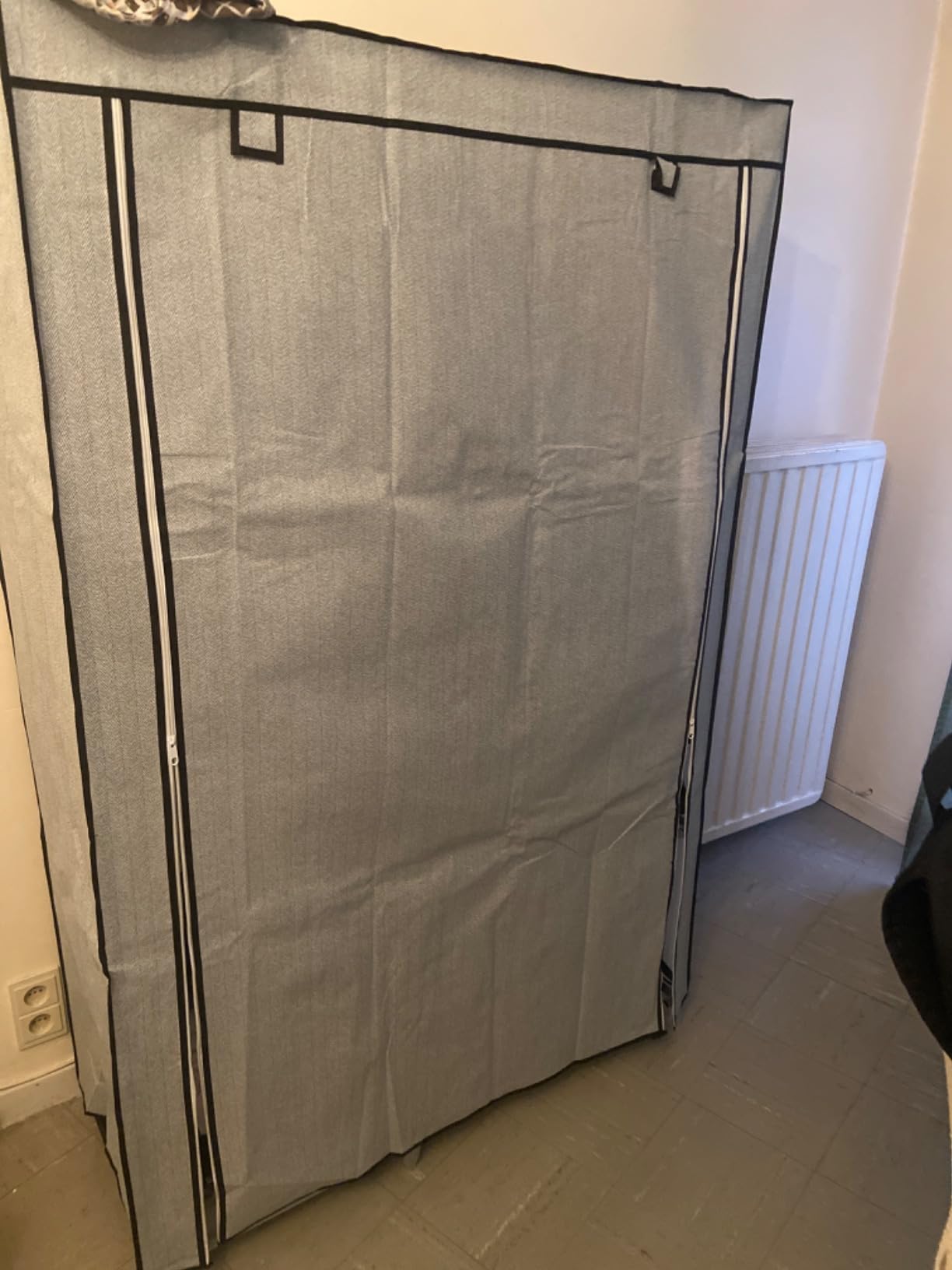 Songmics guardaroba tessuto 45x88x168 cm grigio con asta appendiabiti