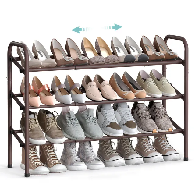 Songmics LMR039A01 scarpiera Bronzo 3 ripiani espandibile