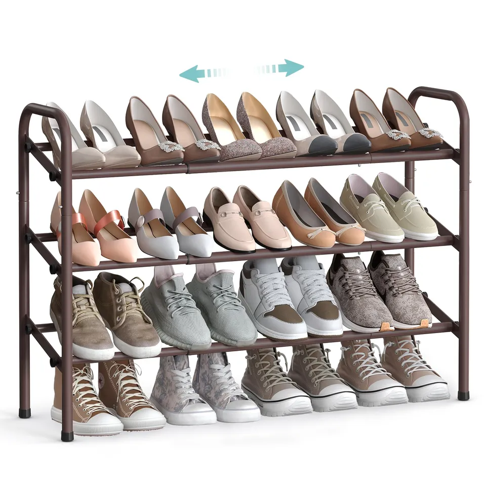 Songmics LMR039A01 scarpiera Bronzo 3 ripiani espandibile