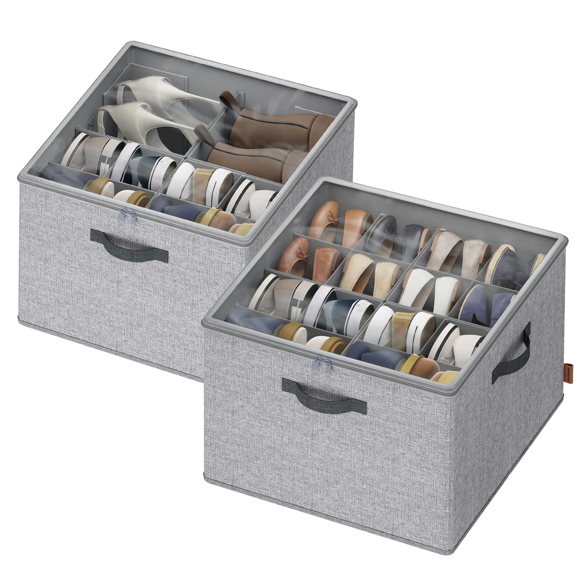 Songmics LSP621LH01 organizer scarpe 16 paia beige cappuccino