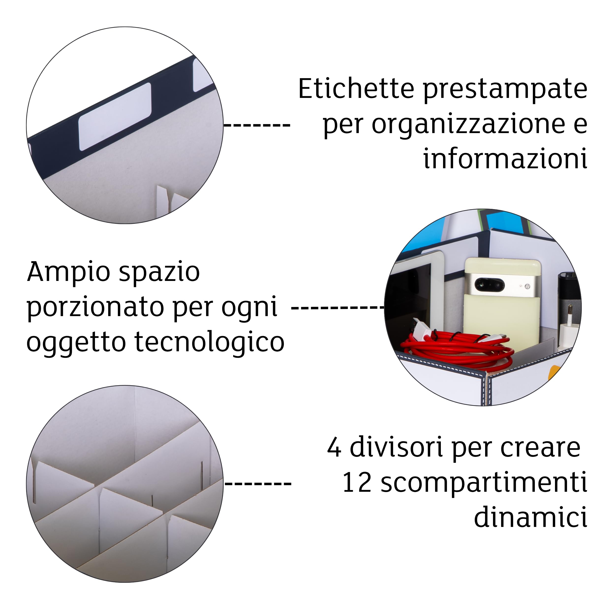 Lavatelli Tech Organizer Scatola Gadget 42x32 Cartone