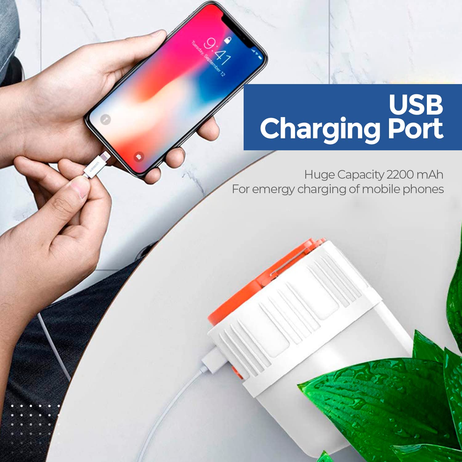Ediesi lampada campeggio LED solare USB 42 LED ricaricabile