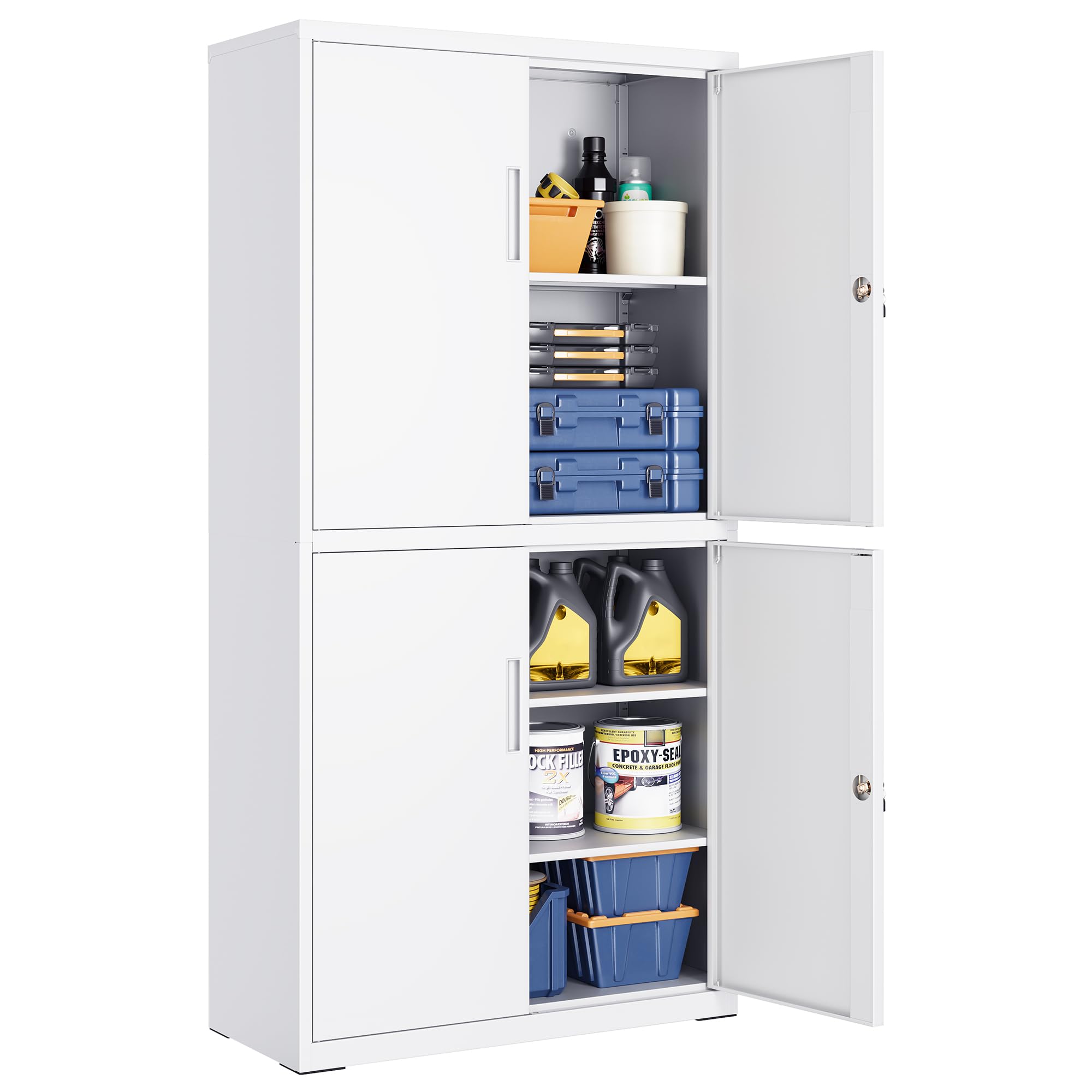 SONGMICS armadietto garage 60x40x180 cm 5 ripiani acciaio
