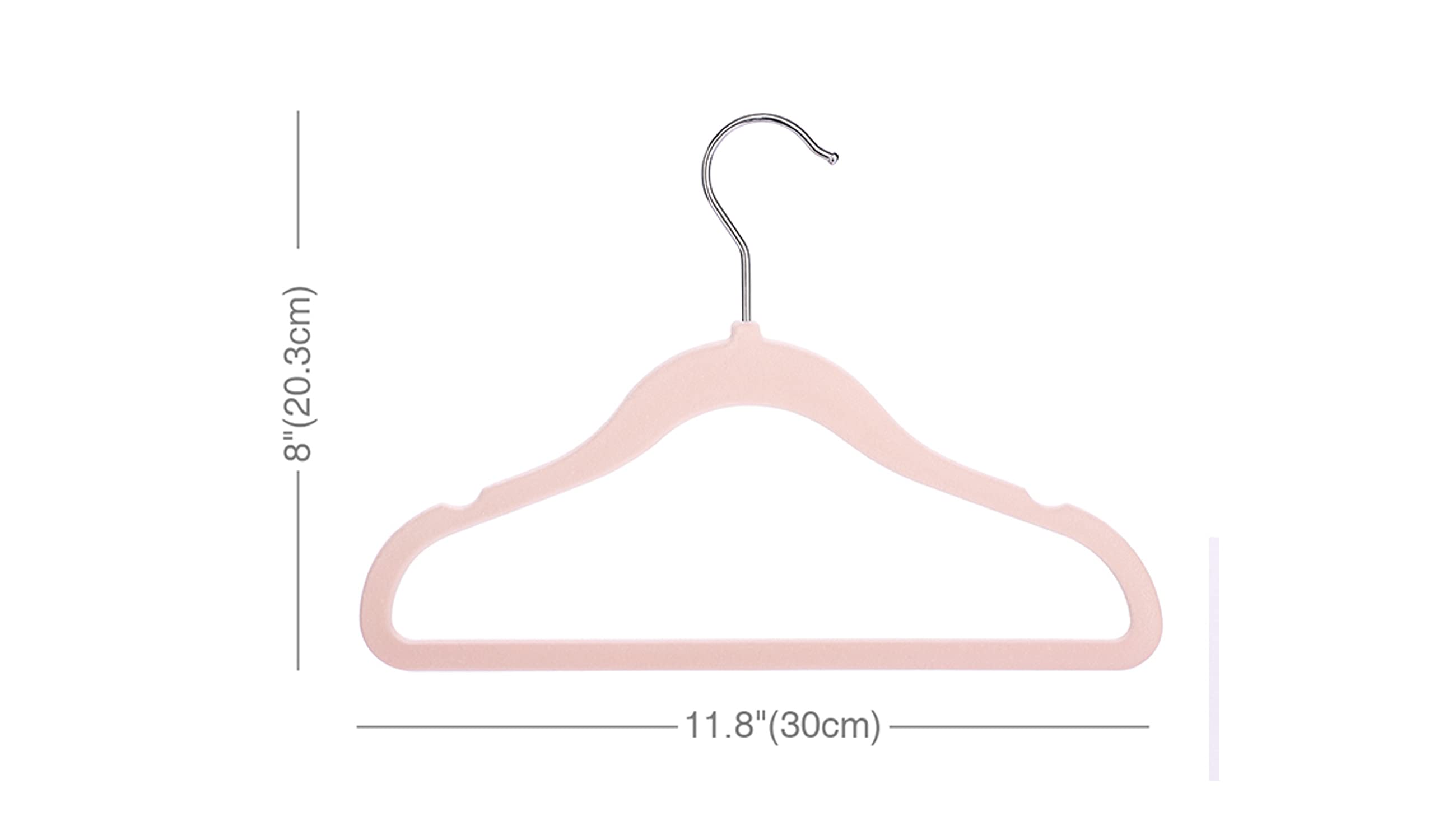 Ediesi grucce bambino velluto rosa antiscivolo 10 pezzi