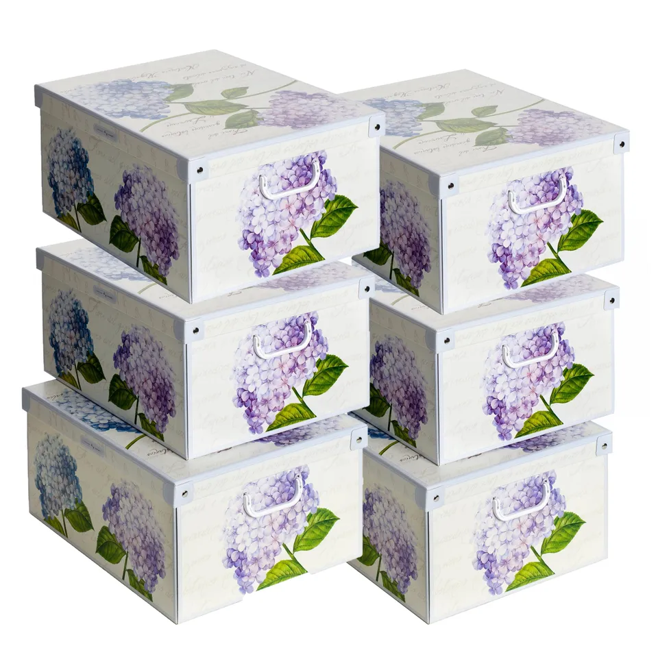 Lavatelli Ortensie scatole armadio cartone 39x50x24 cm set 6 pezzi