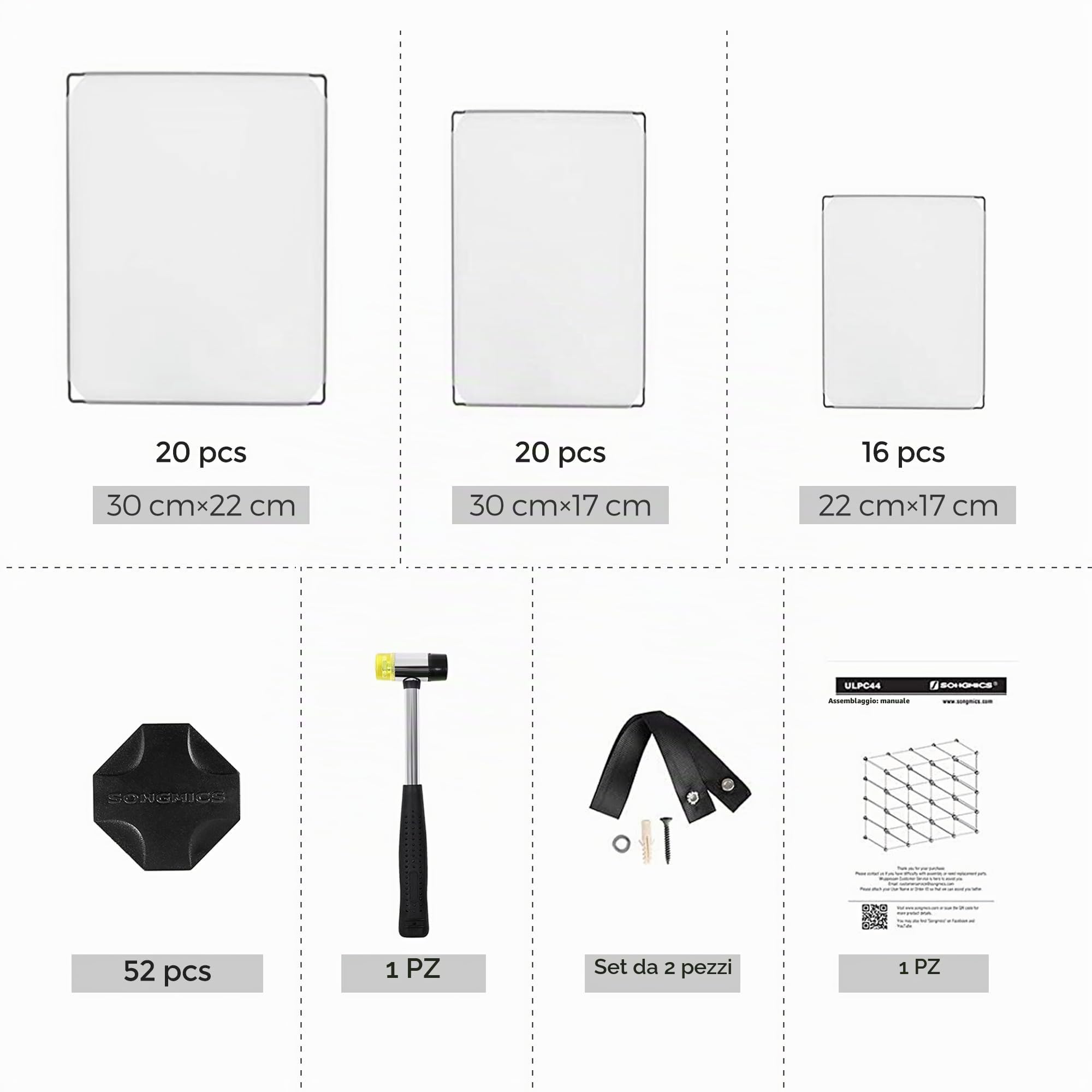 Songmics LPC445W02 Scarpiera 15 Cubi Bianco Componibile