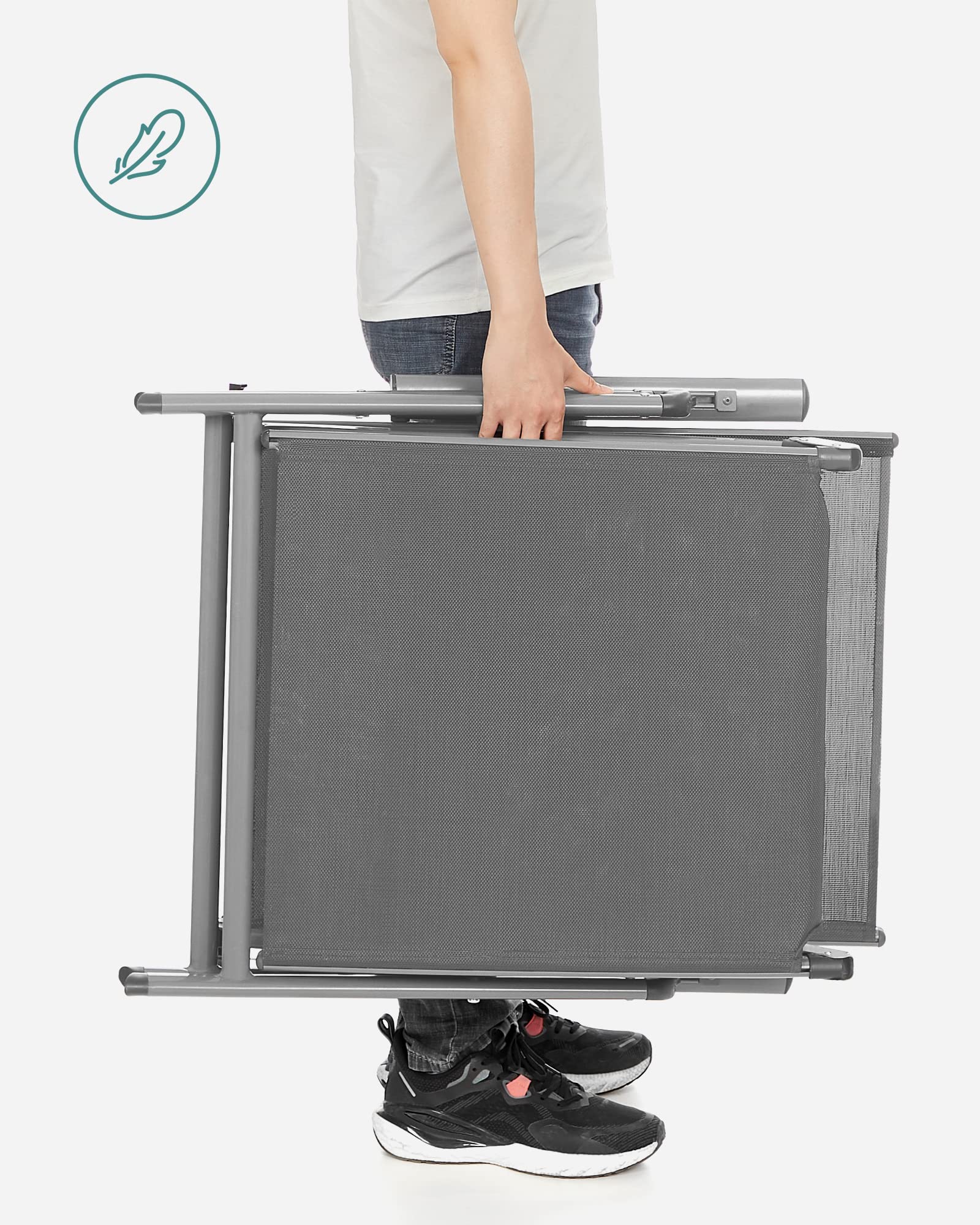 Songmics GCB24GY lettino prendisole pieghevole grigio 150 kg