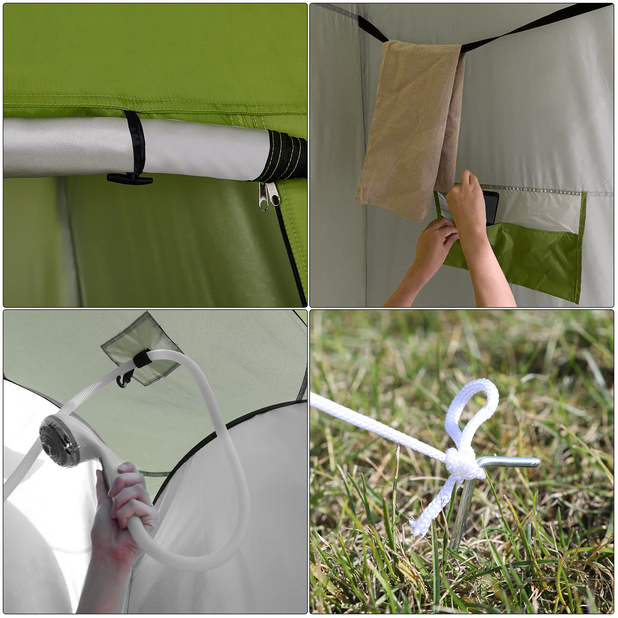 Songmics GPT001C01 tenda doccia campeggio verde 120x120x190 cm