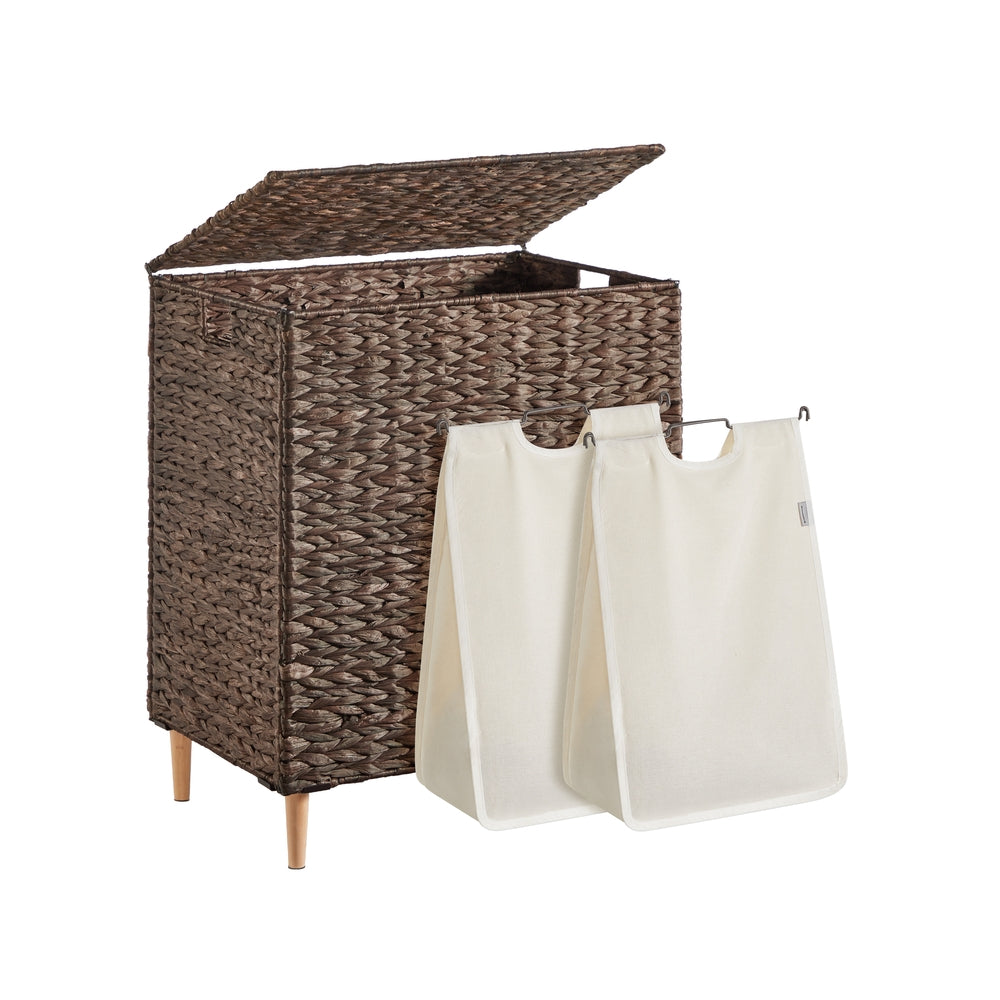 Songmics ULCB202K01 portabiancheria espresso 130 L 2 scomparti